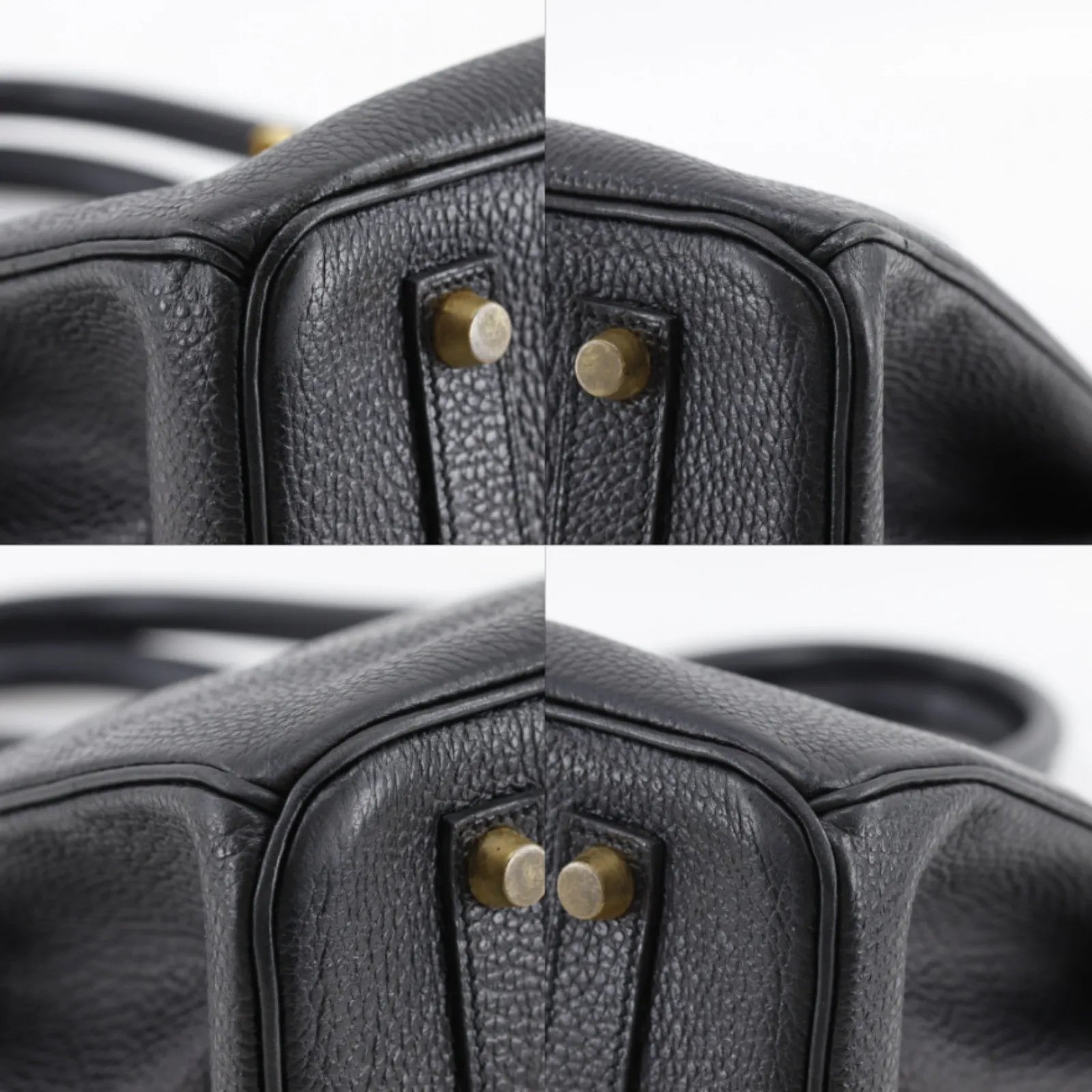 Hermes Birkin Black Ardennes With Gold Hardware Brown Leather Handbag (Pre-Owned)
