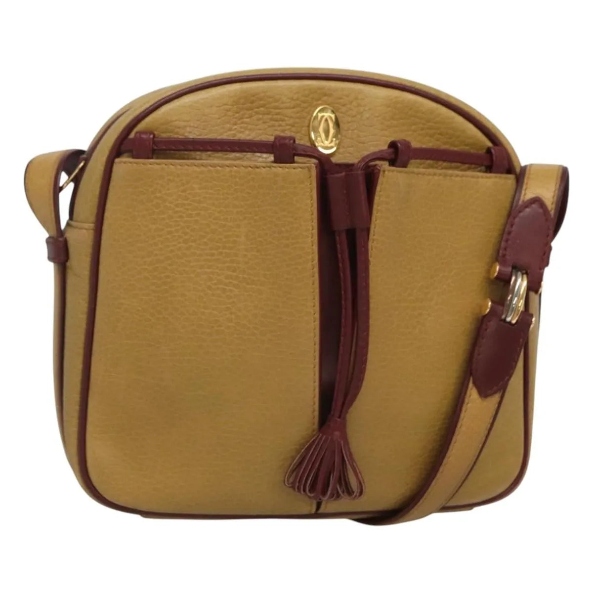 Cartier Tasseled Must De Cartier Leather Yellow Leather Shoulder Bag Bag (Pre-Owned)