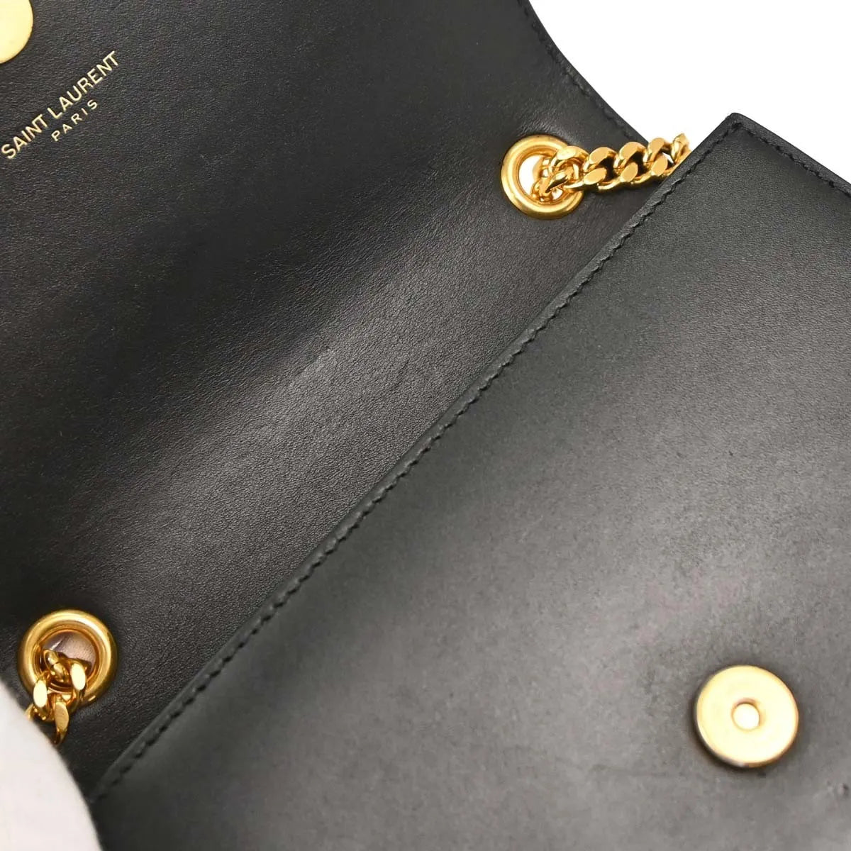 Saint Laurent Kate Leather Black Leather Shoulder Bag Bag (Pre-Owned)