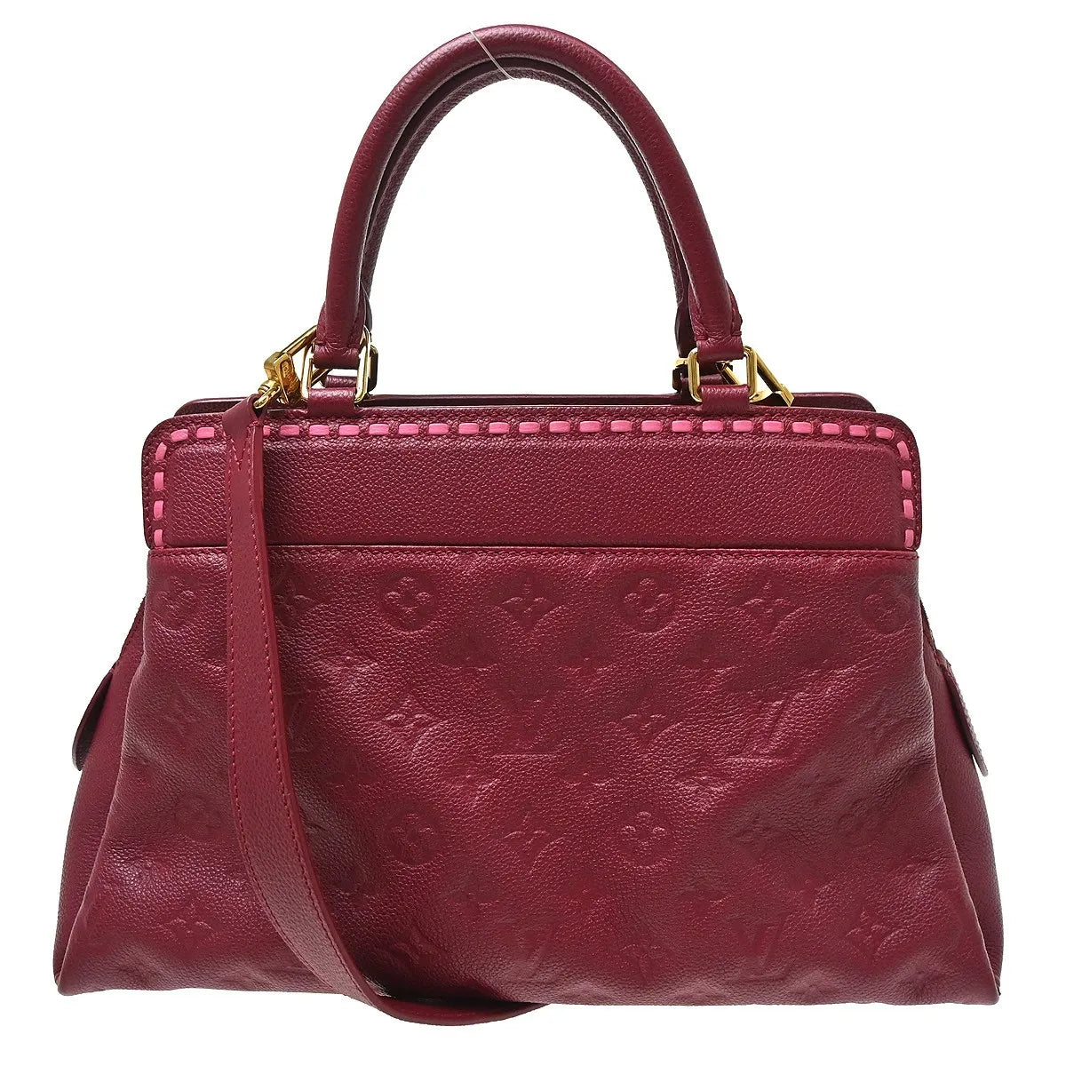 Louis Vuitton Vosges Whipstitch Monogram Empreinte Leather Burgundy Leather Handbag (Pre-Owned)