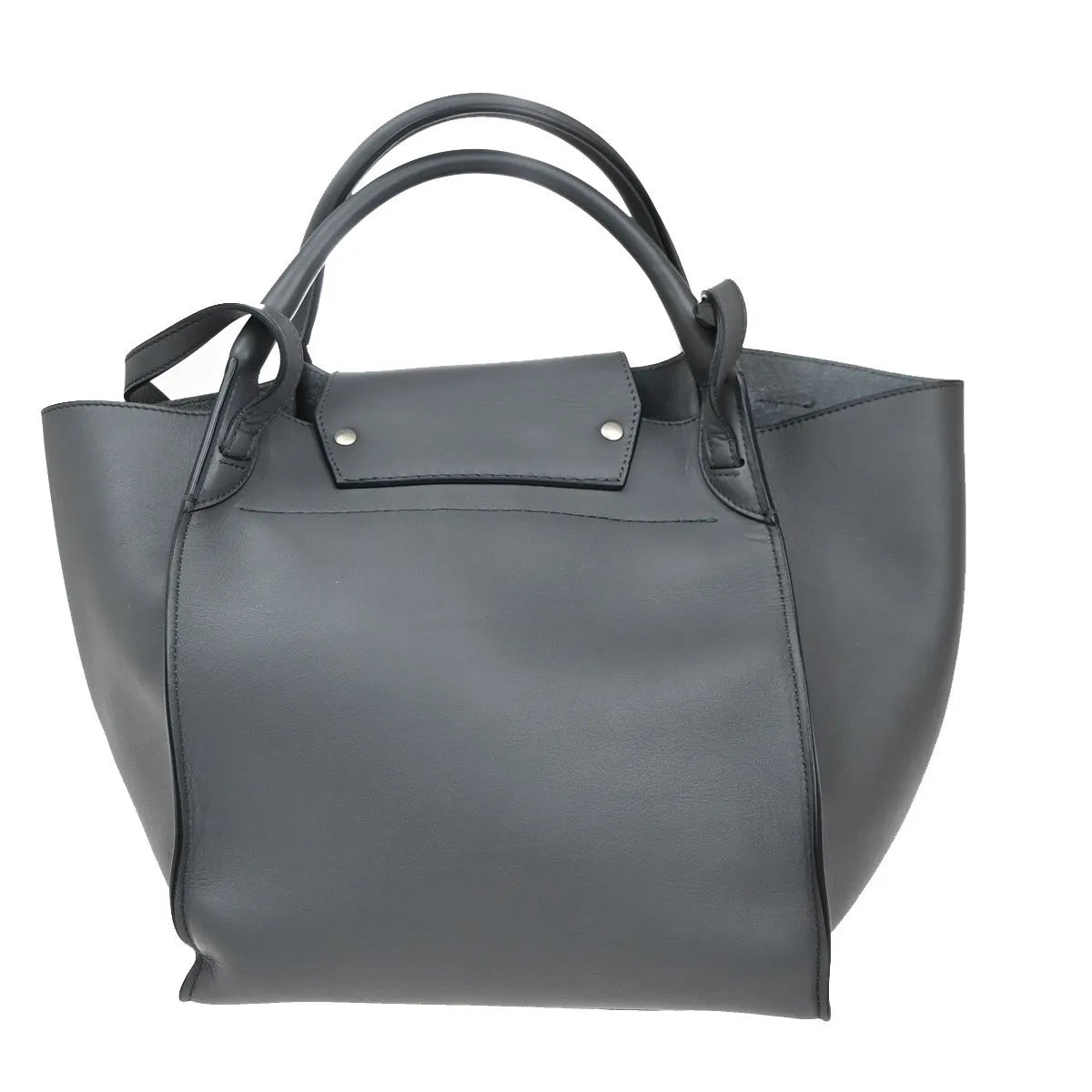 Celine Big Smooth Leather Gray Leather Handbag (Pre-Owned)
