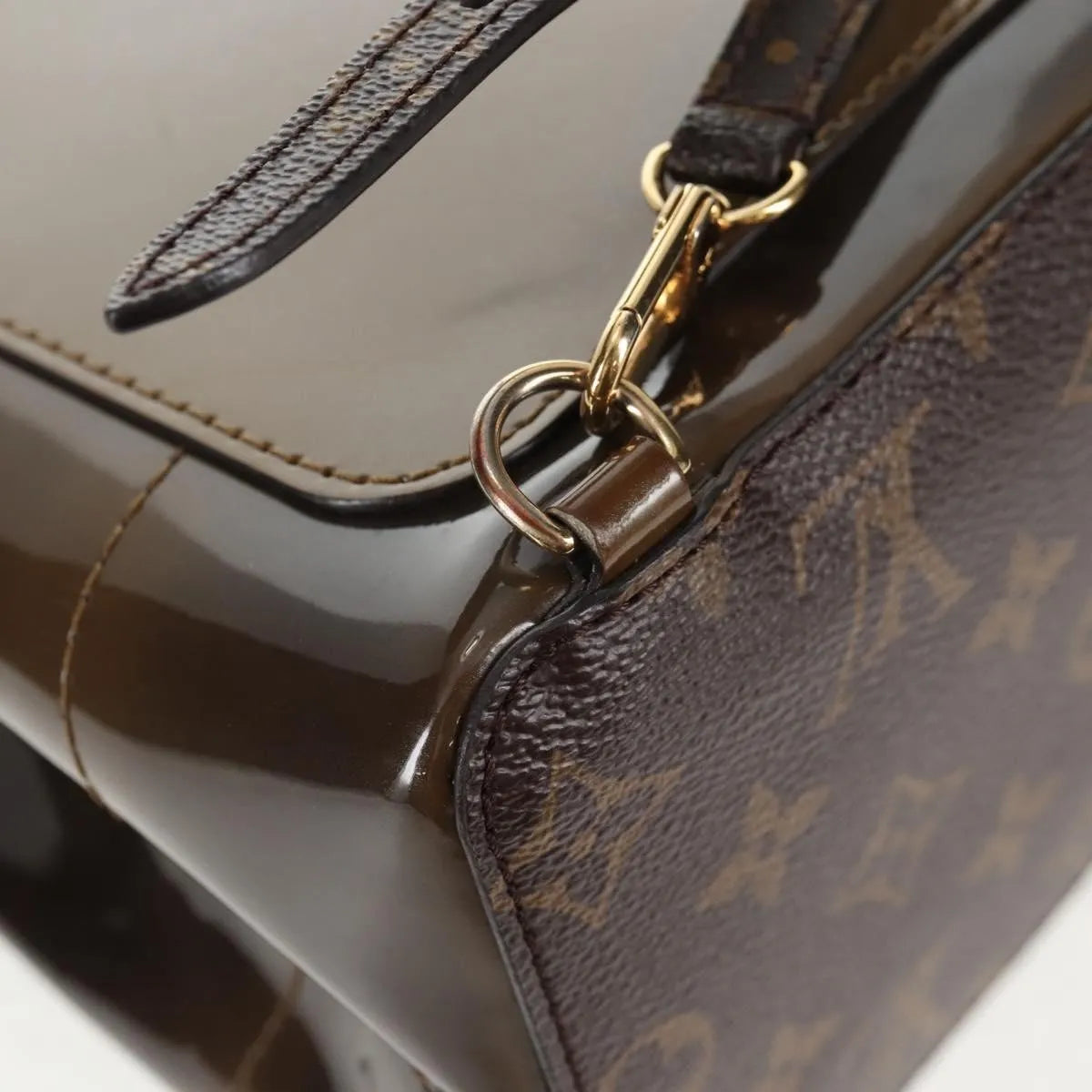 Louis Vuitton Hot Springs Vernis With Monogram Canvas Brown Canvas Backpack Bag (Pre-Owned)