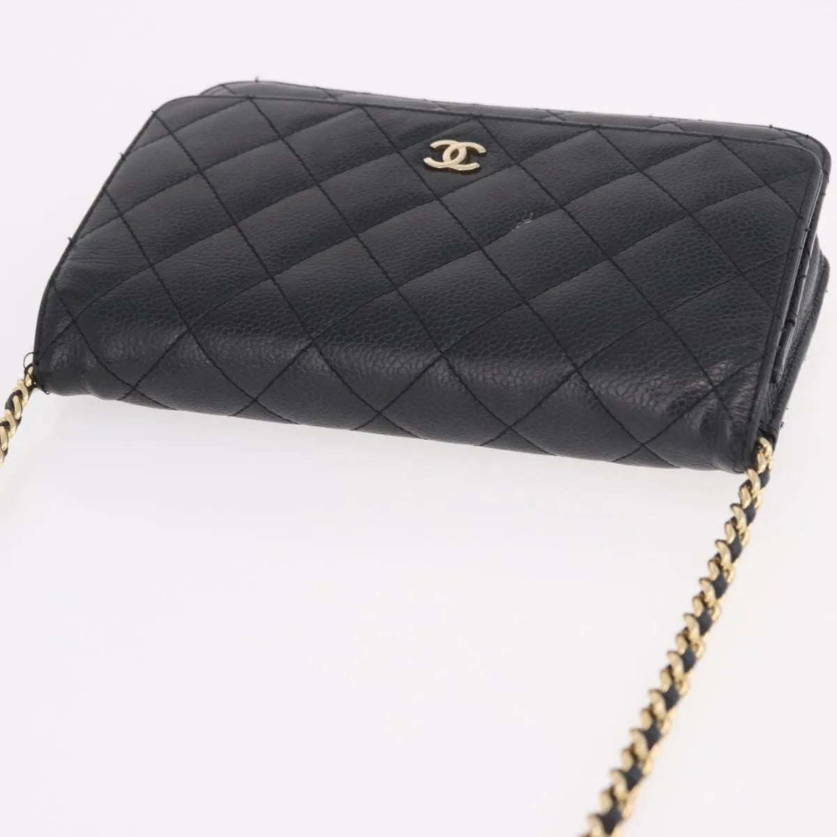Chanel Chanel Matelassé Cuir Noir Black Leather Black Calfskin Shoulder Bag Bag (Pre-Owned)