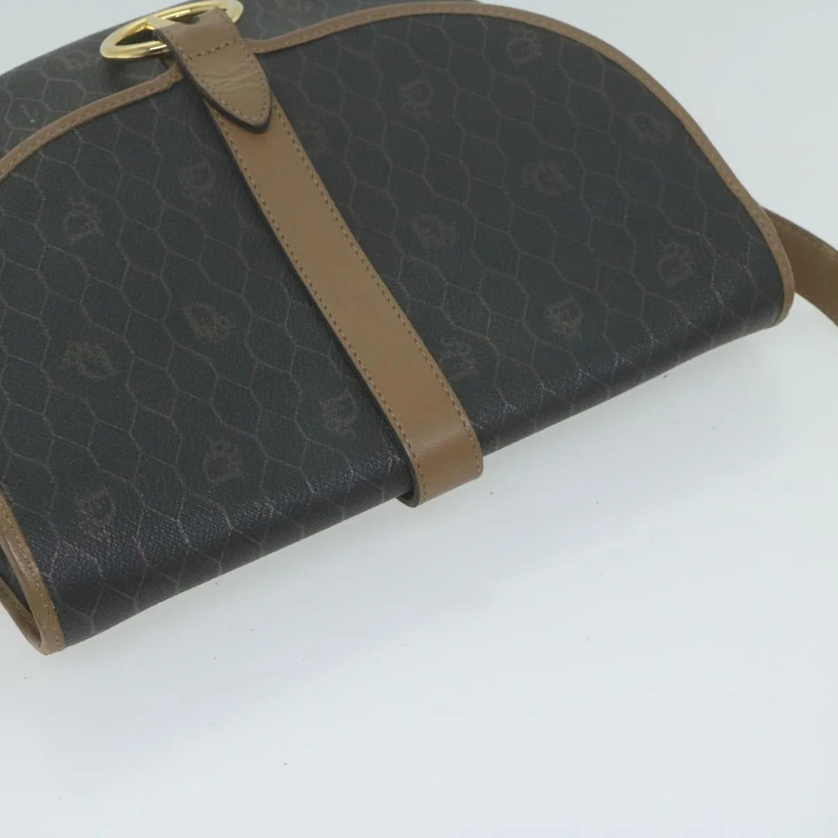 Christian Dior Vintage Cd Flap Canvas Black Canvas Shoulder Bag Bag (Pre-Owned)