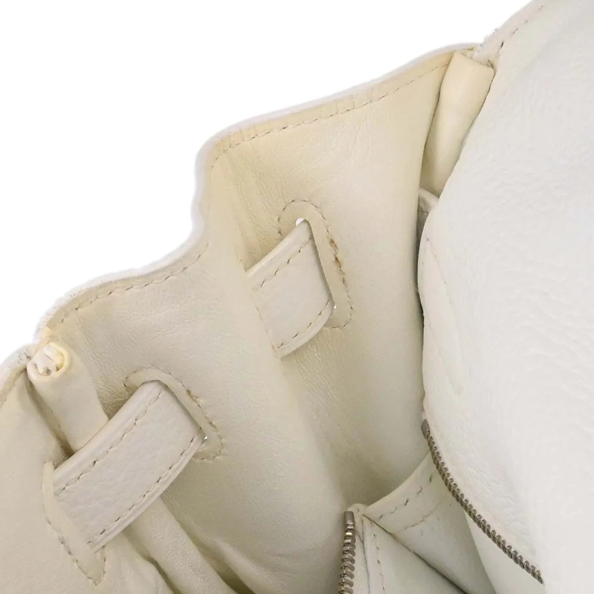 Hermes Kelly Retourne Clémence Taurillon White Leather Handbag (Pre-Owned)