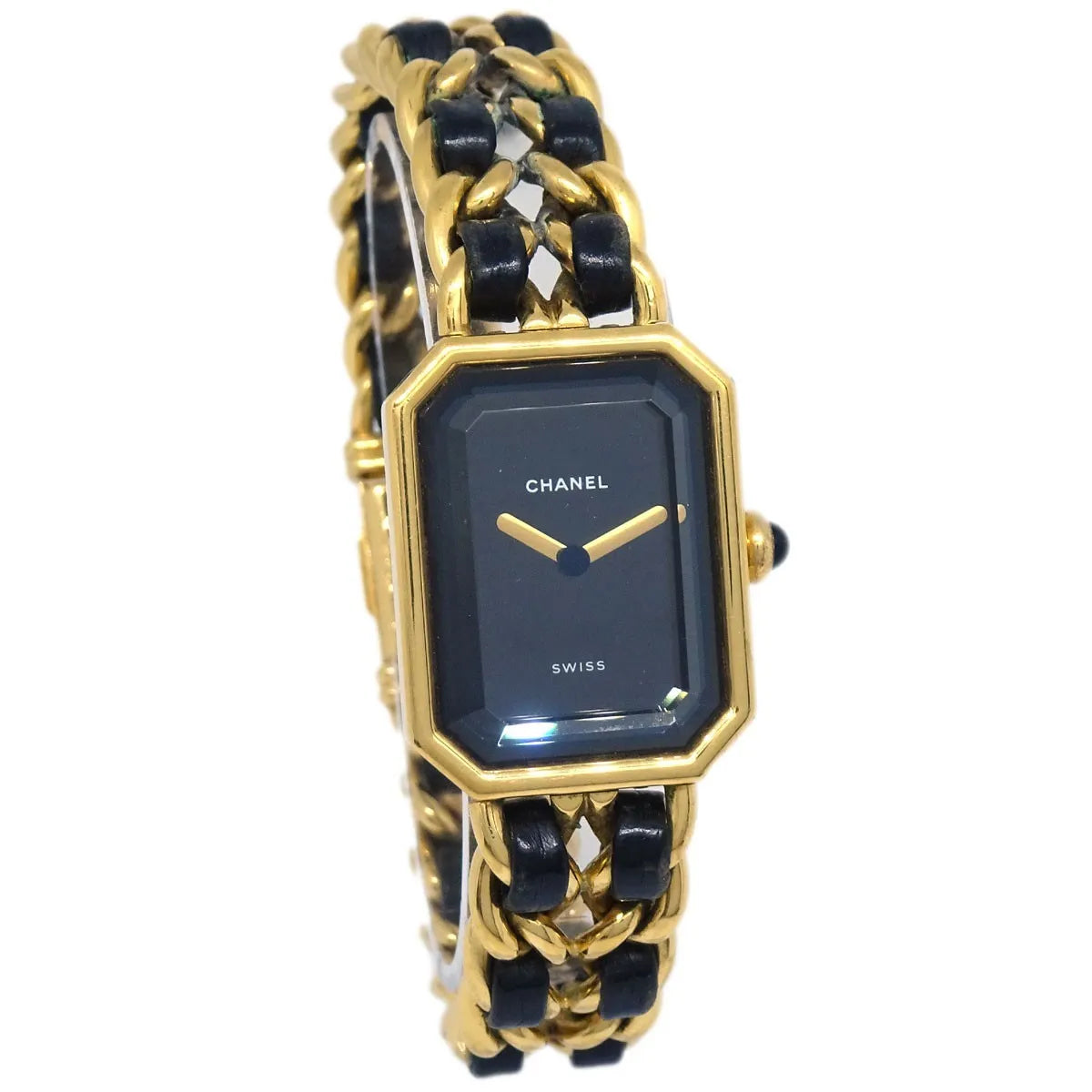 Chanel Premiere Rock Quartz Plated Metal And Leather Watch (Pre-Owned)