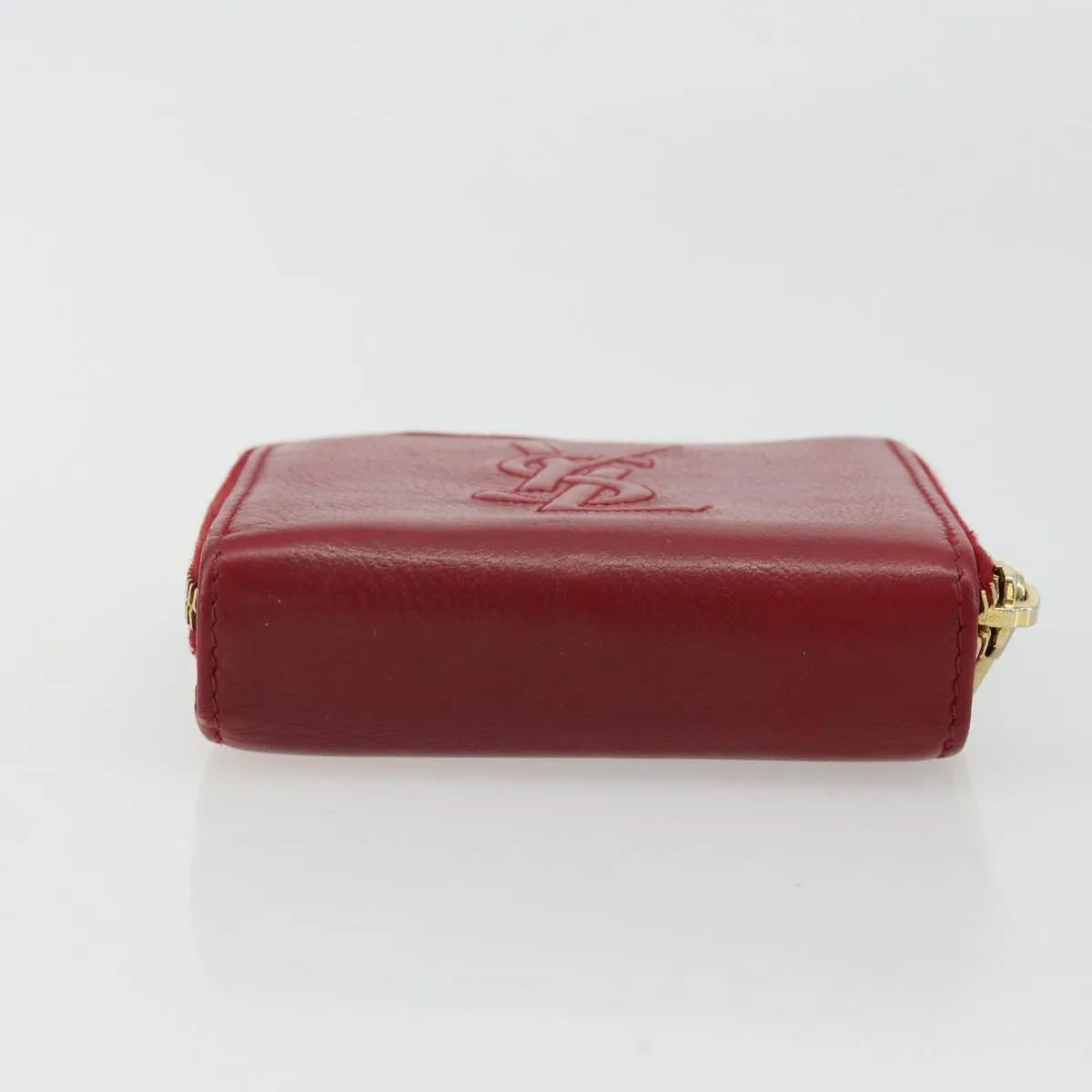 Saint Laurent Zipped Bifold Leather Red Leather Wallets Accessory (Pre-Owned)
