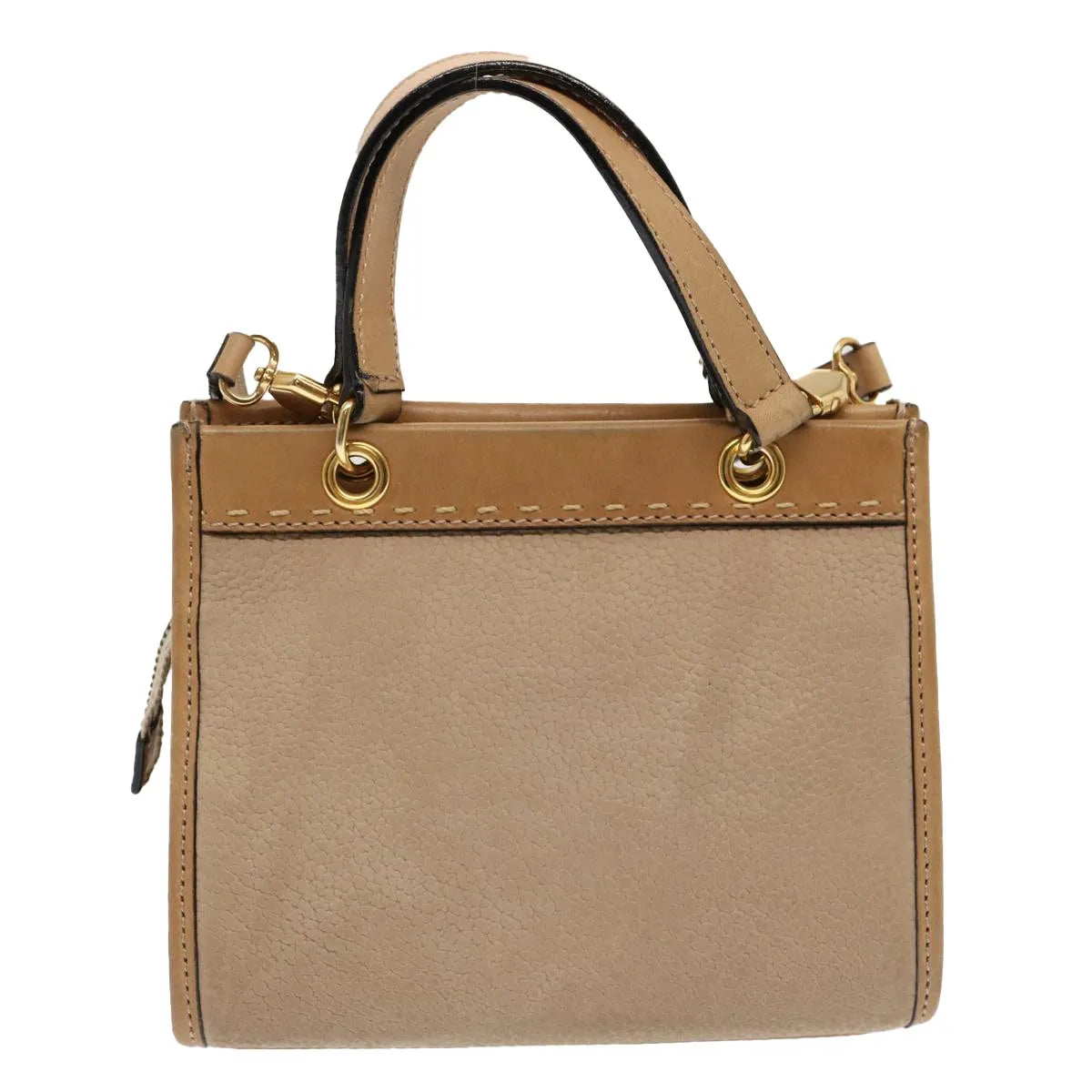 Celine Vintage Leather Beige Leather Handbag (Pre-Owned)