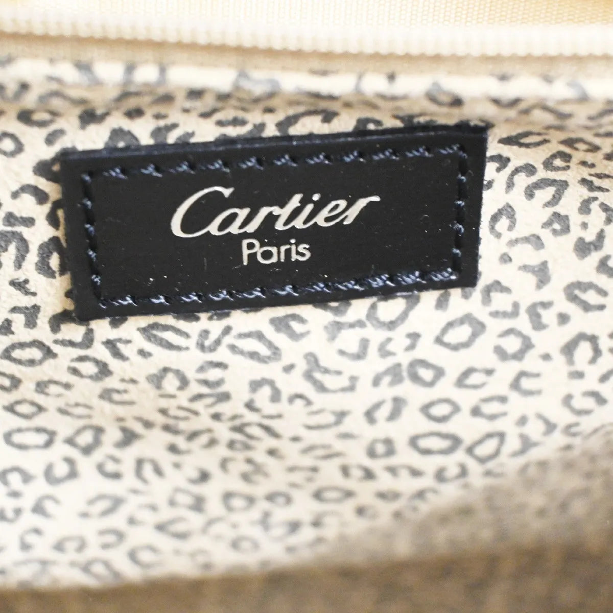 Cartier Panthère Leather Black Leather Handbag (Pre-Owned)