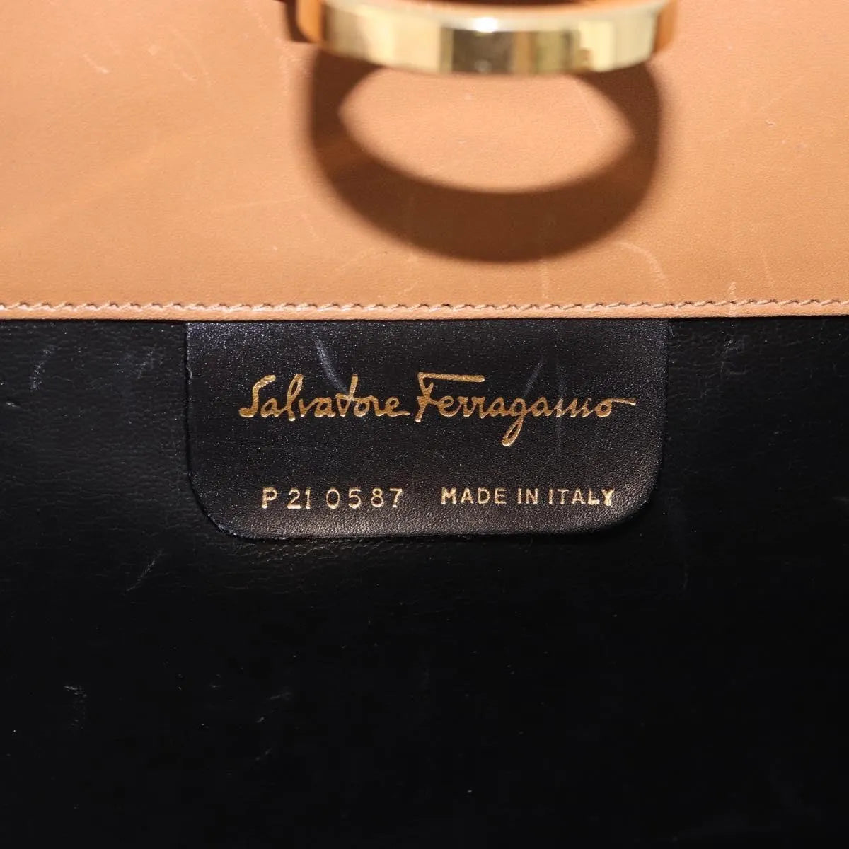 Salvatore Ferragamo Vintage Gancini Chain Leather Brown Leather Shoulder Bag Bag (Pre-Owned)