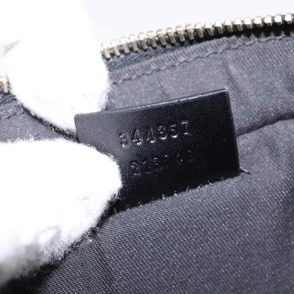 Gucci Bright Convertible Diamante Leather Black Leather Briefcase Bag (Pre-Owned)