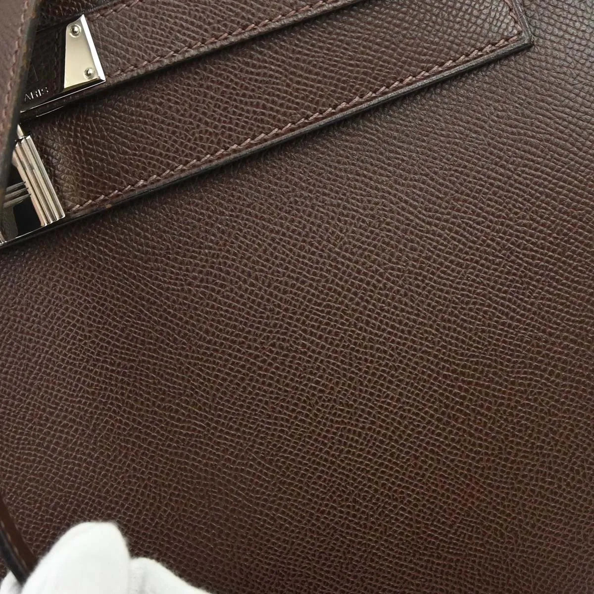 Hermes Kelly Sellier Epsom Brown Calfskin Handbag (Pre-Owned)