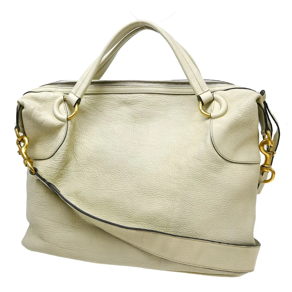 Gucci Gg Shoulder Bag Gg Matelasse Leather Beige Leather Handbag (Pre-Owned)