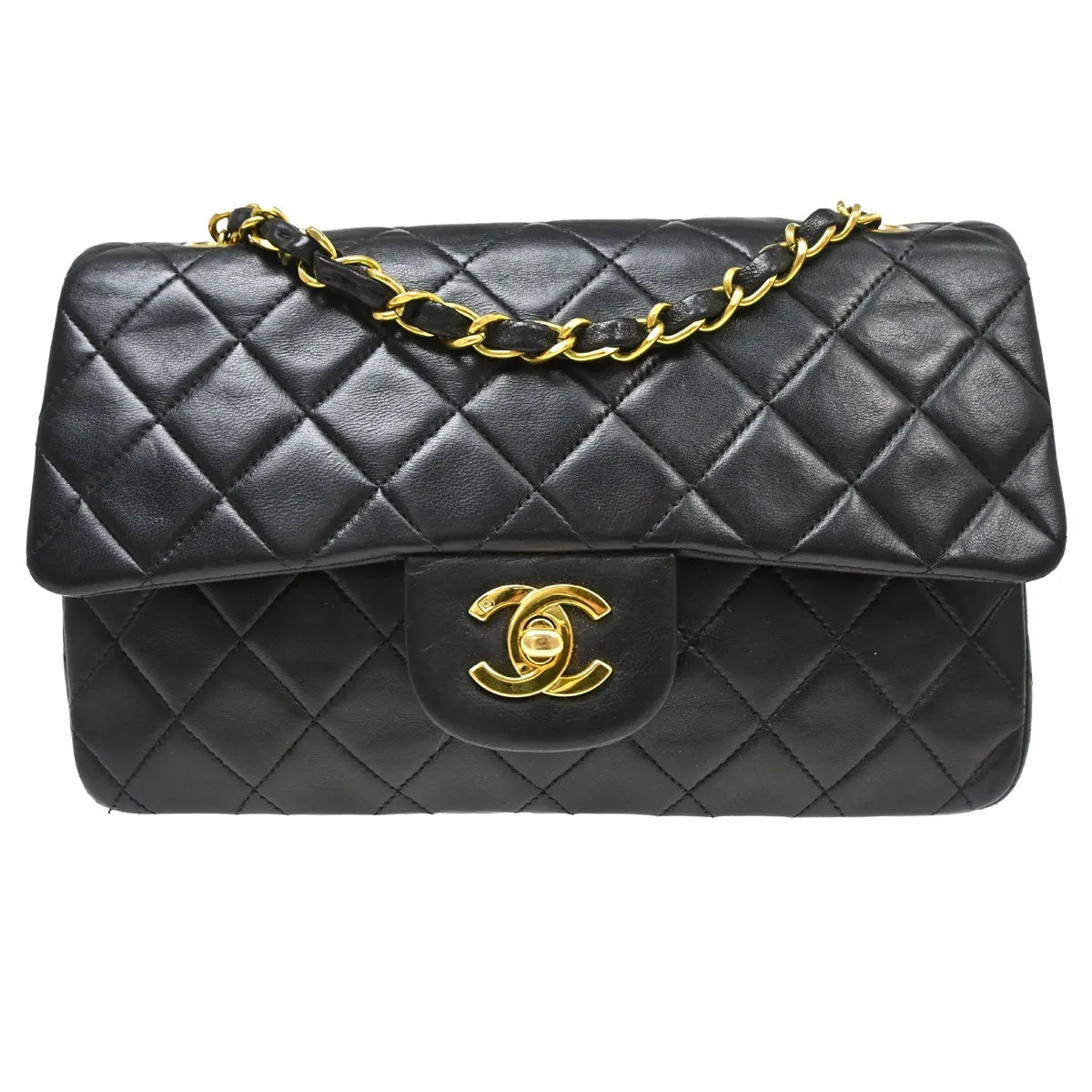 Chanel Timeless - Classic Double Flap Leather Black Leather Shoulder Bag Bag (Pre-Owned)