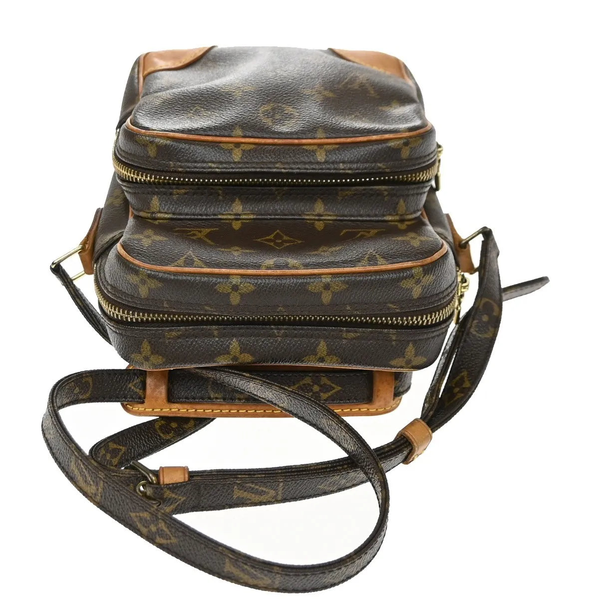 Louis Vuitton Amazone Monogram Canvas Brown Leather Shoulder Bag Bag (Pre-Owned)