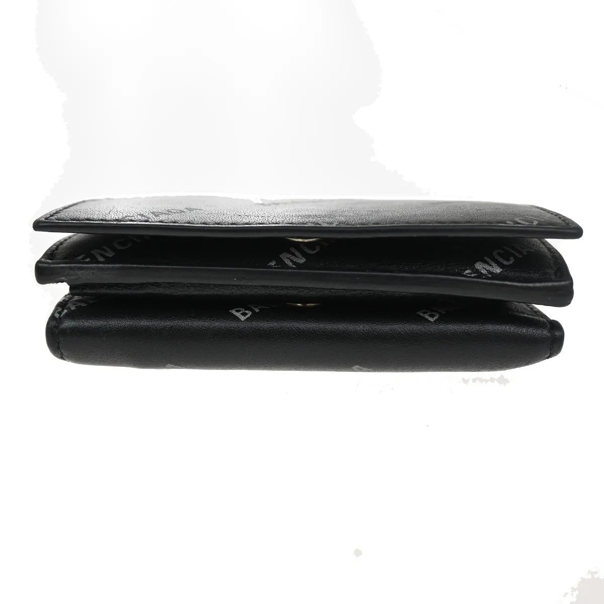 Balenciaga Trifold Leather Black Leather Wallets Accessory (Pre-Owned)