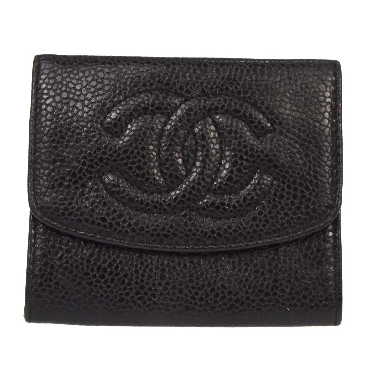 Chanel Timeless Cc Bifold Wallet Caviar Black Calfskin Wallets Accessory (Pre-Owned)