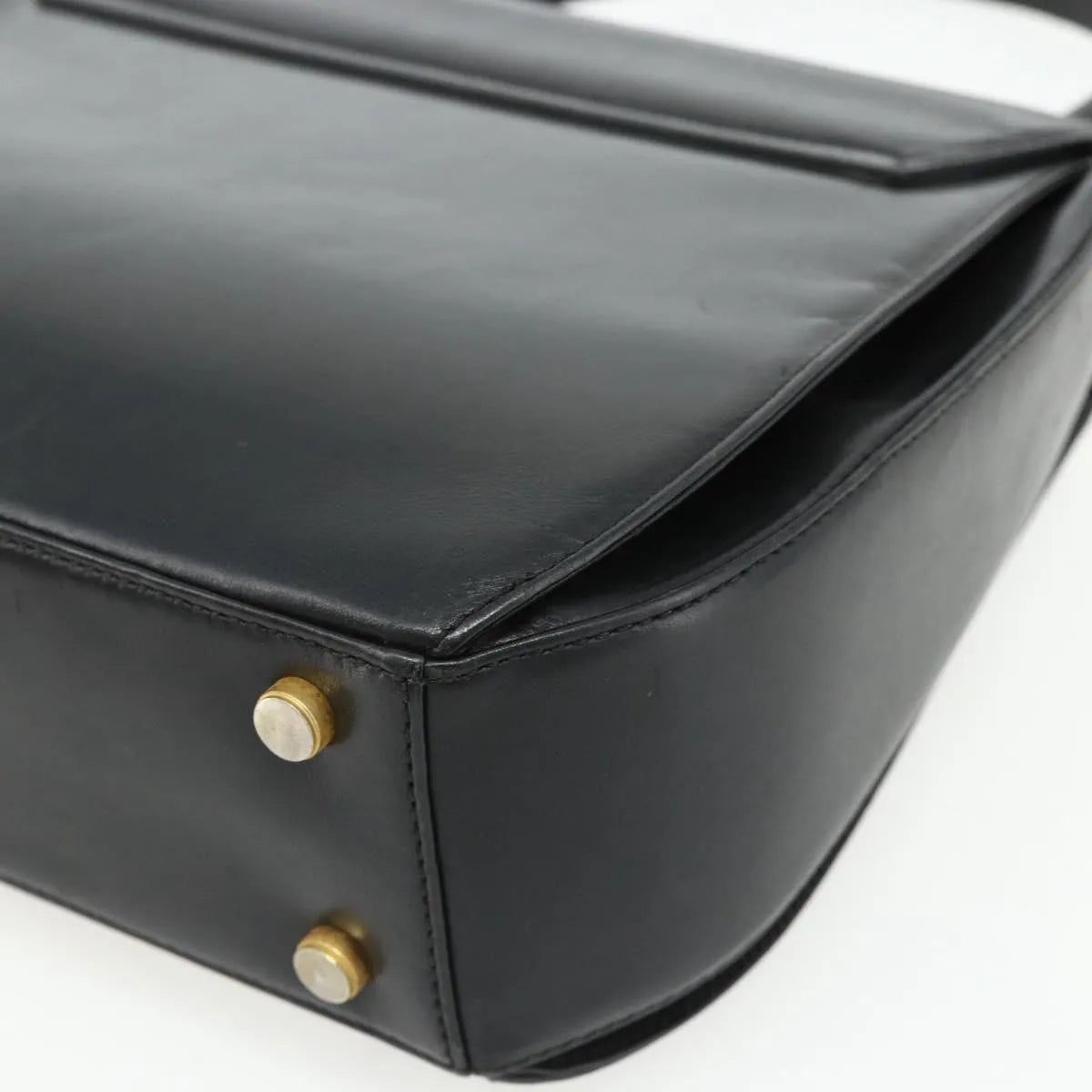 Salvatore Ferragamo Gancini Leather Black Leather Handbag (Pre-Owned)