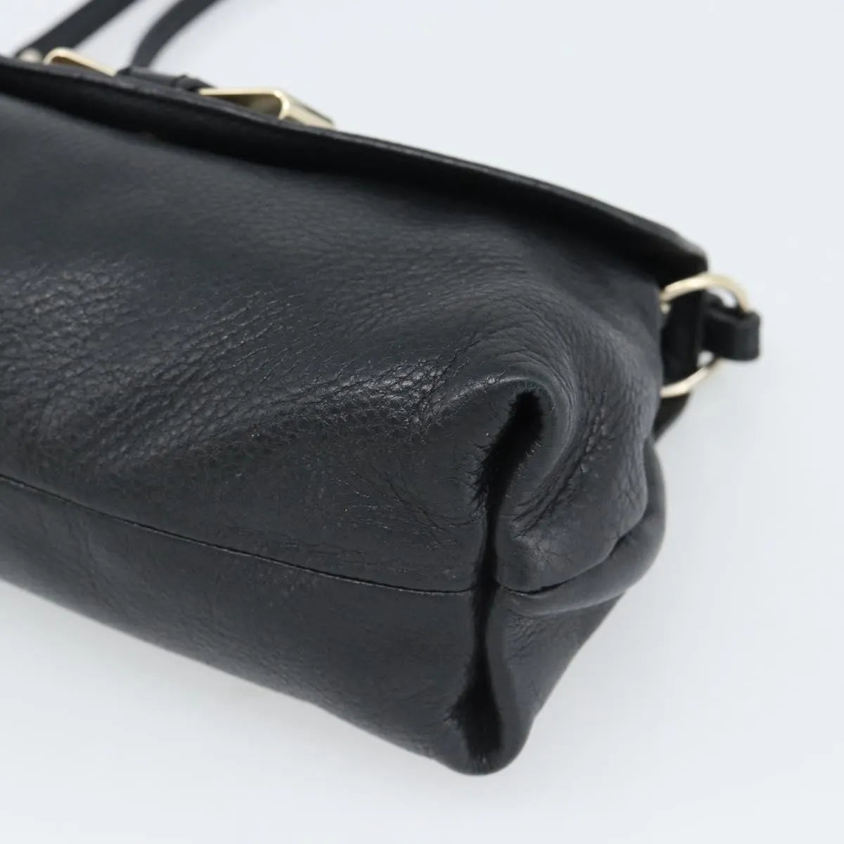 Chloe Lily Leather Black Leather Shoulder Bag Bag (Pre-Owned)