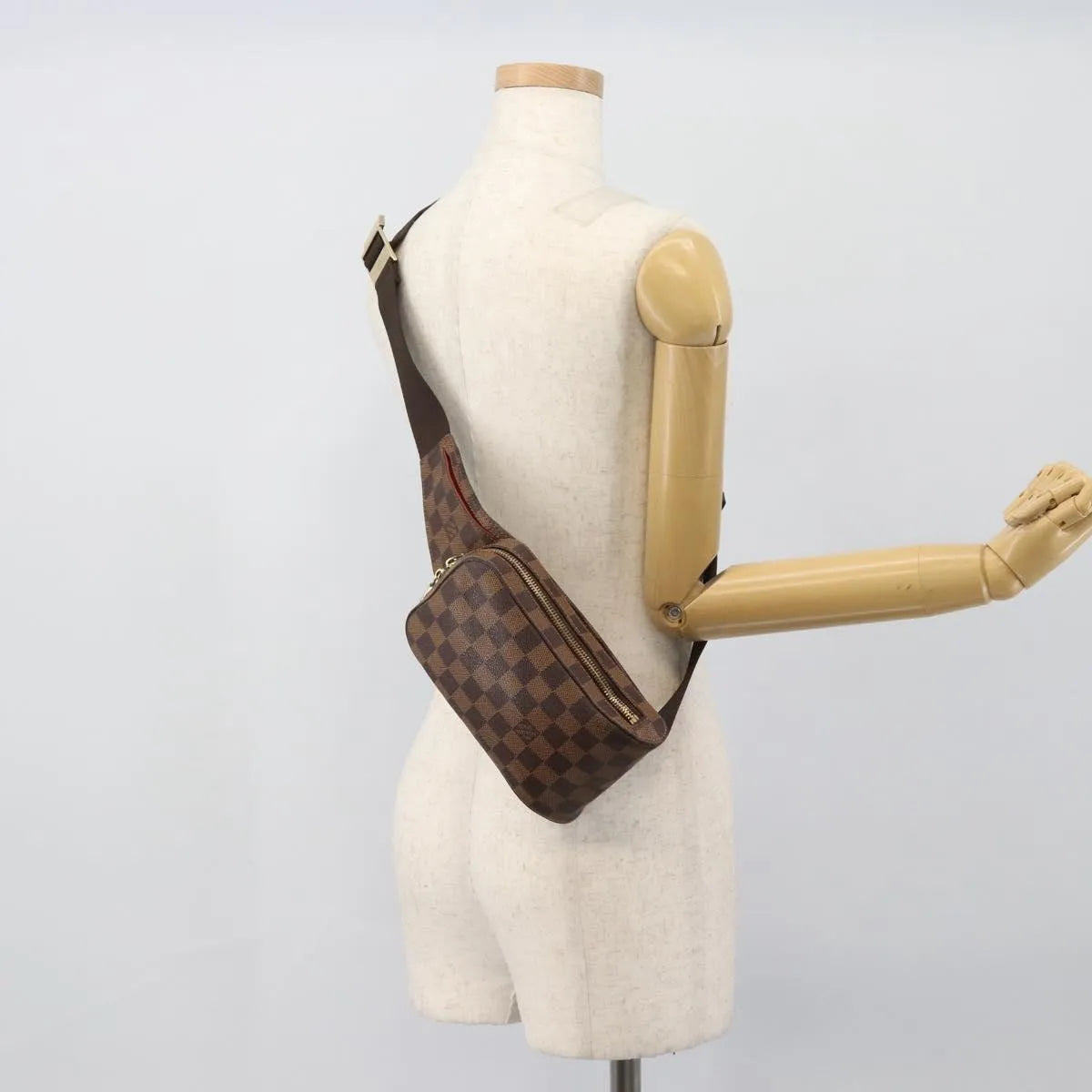 Louis Vuitton Geronimos Waist Damier Brown Canvas Shoulder Bag Bag (Pre-Owned)