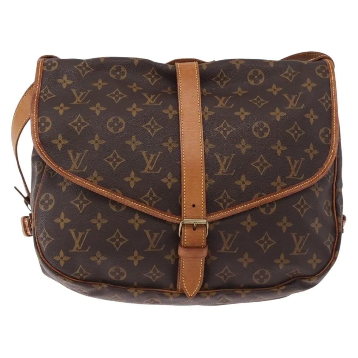 Louis Vuitton Saumur Monogram Brown Canvas Shoulder Bag Bag (Pre-Owned)