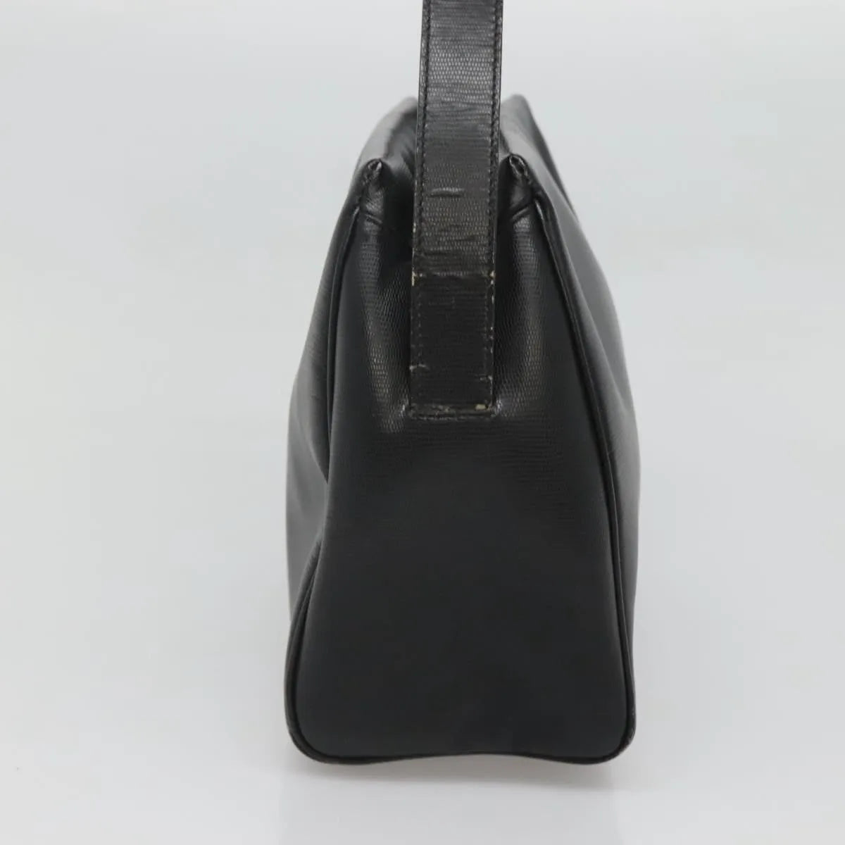 Celine Circle Logo Leather Black Leather Handbag (Pre-Owned)
