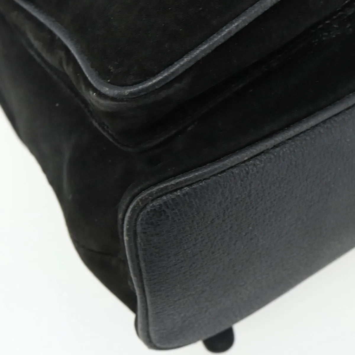 Gucci Vintage Bamboo Suede Black Suede Backpack Bag (Pre-Owned)