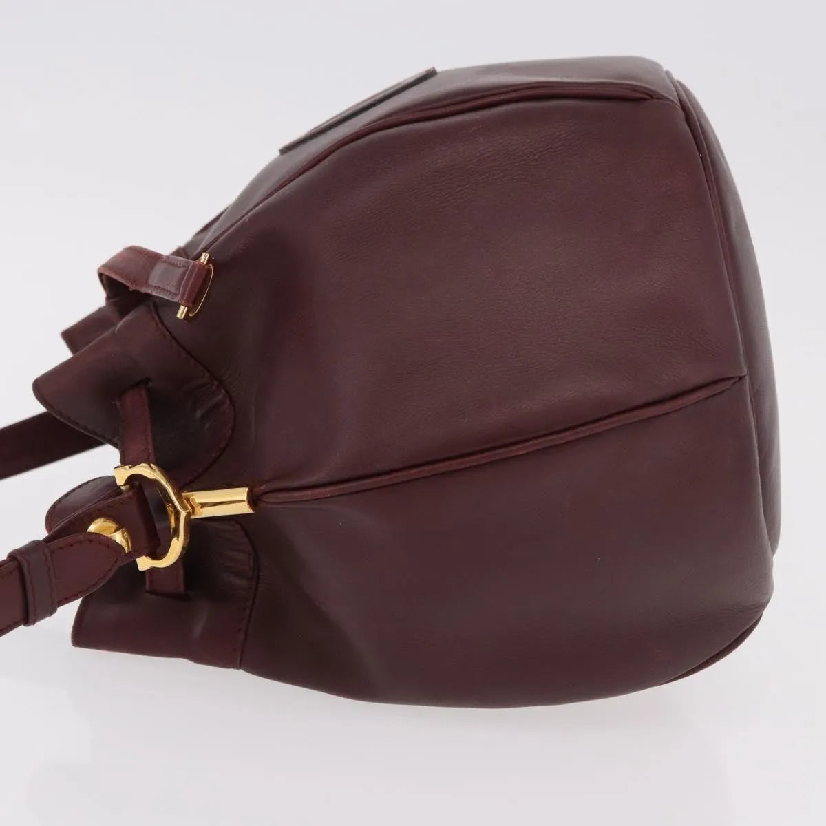Cartier Must De Cartier Leather Burgundy Leather Shoulder Bag Bag (Pre-Owned)