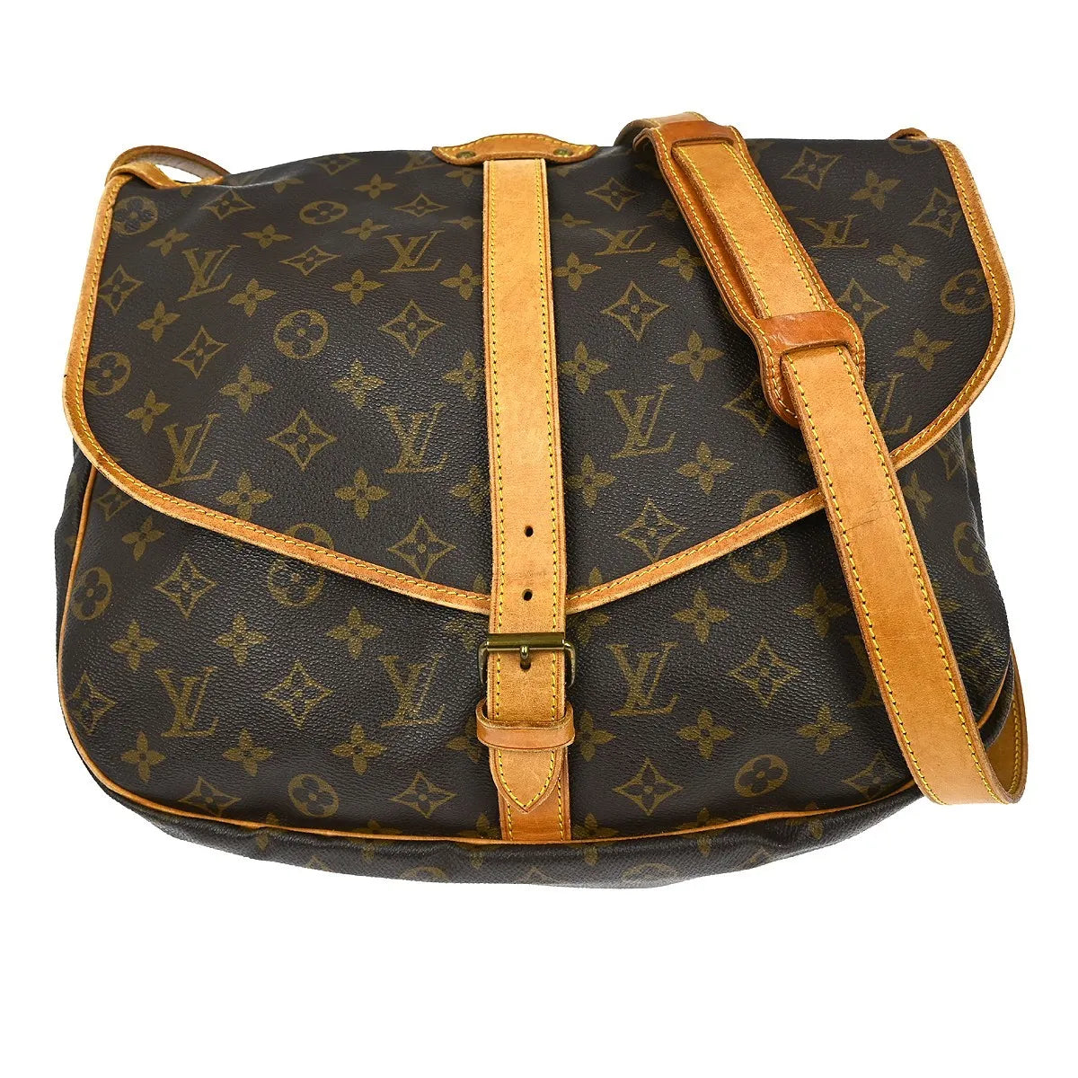Louis Vuitton Saumur Monogram Canvas Brown Canvas Shoulder Bag Bag (Pre-Owned)