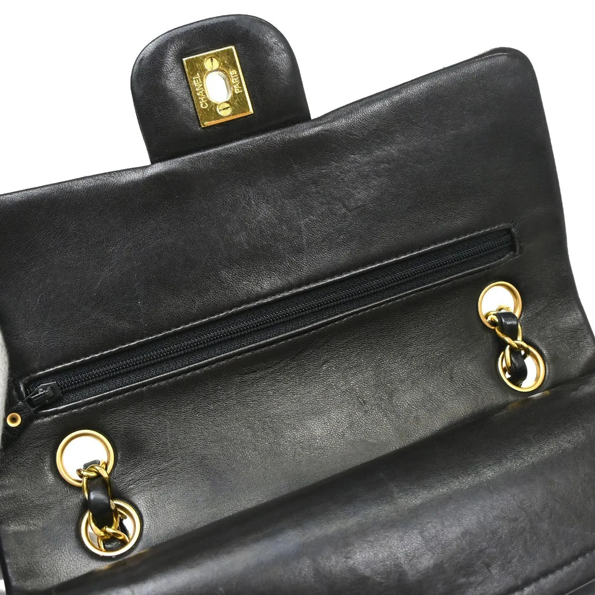 Chanel Timeless - Classic Double Flap Leather Black Leather Shoulder Bag Bag (Pre-Owned)