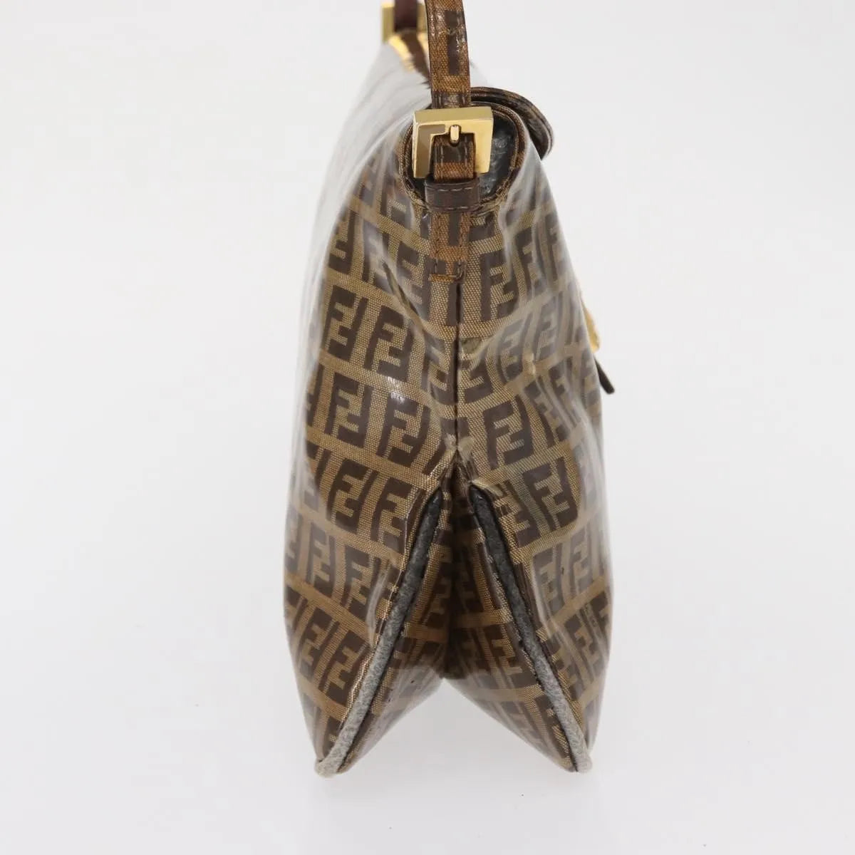 Fendi Mamma Baguette Cuir Verni Brown Pvc Shoulder Bag Bag (Pre-Owned)