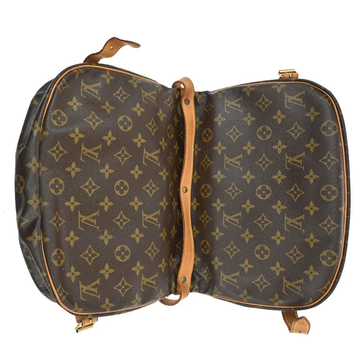 Louis Vuitton Saumur Monogram Canvas Brown Canvas Shoulder Bag Bag (Pre-Owned)