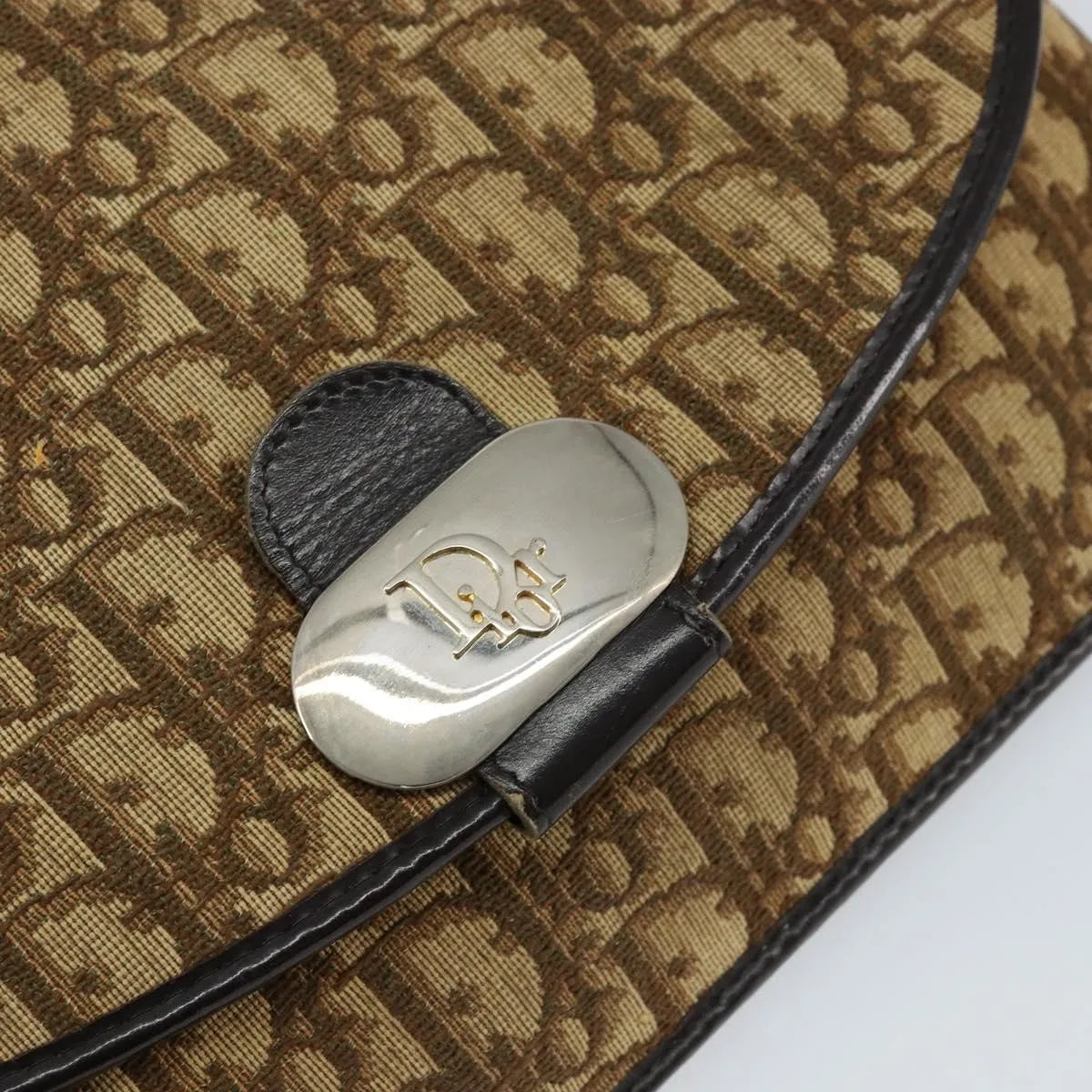 Christian Dior Vintage Trotter Canvas Beige Canvas Shoulder Bag Bag (Pre-Owned)