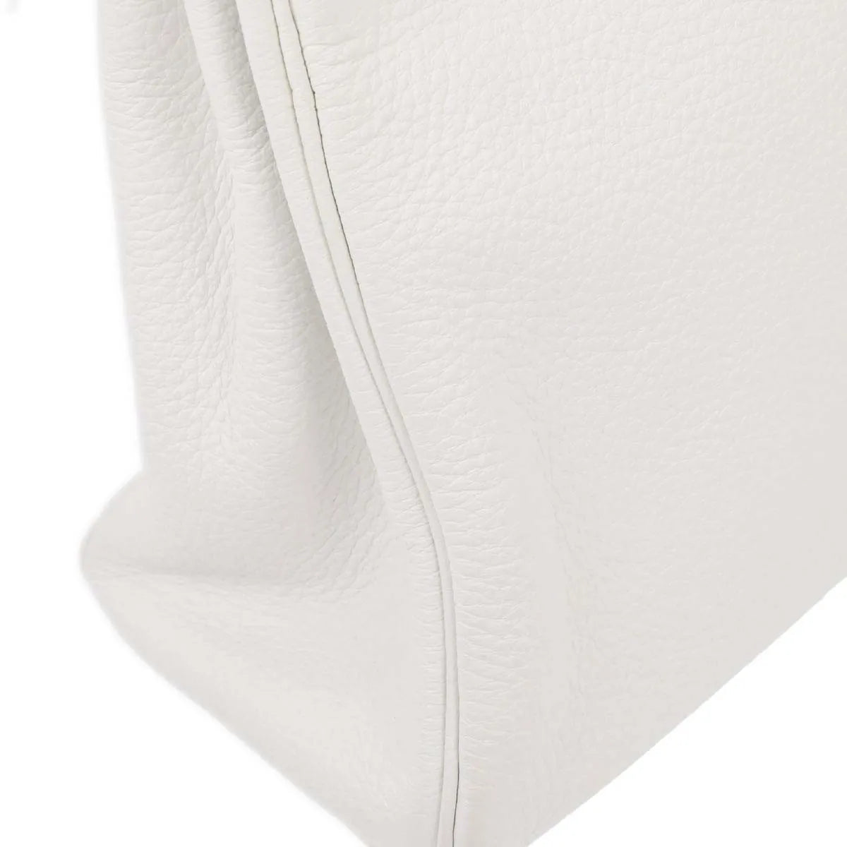Hermes Kelly Retourne Clémence Taurillon White Leather Handbag (Pre-Owned)