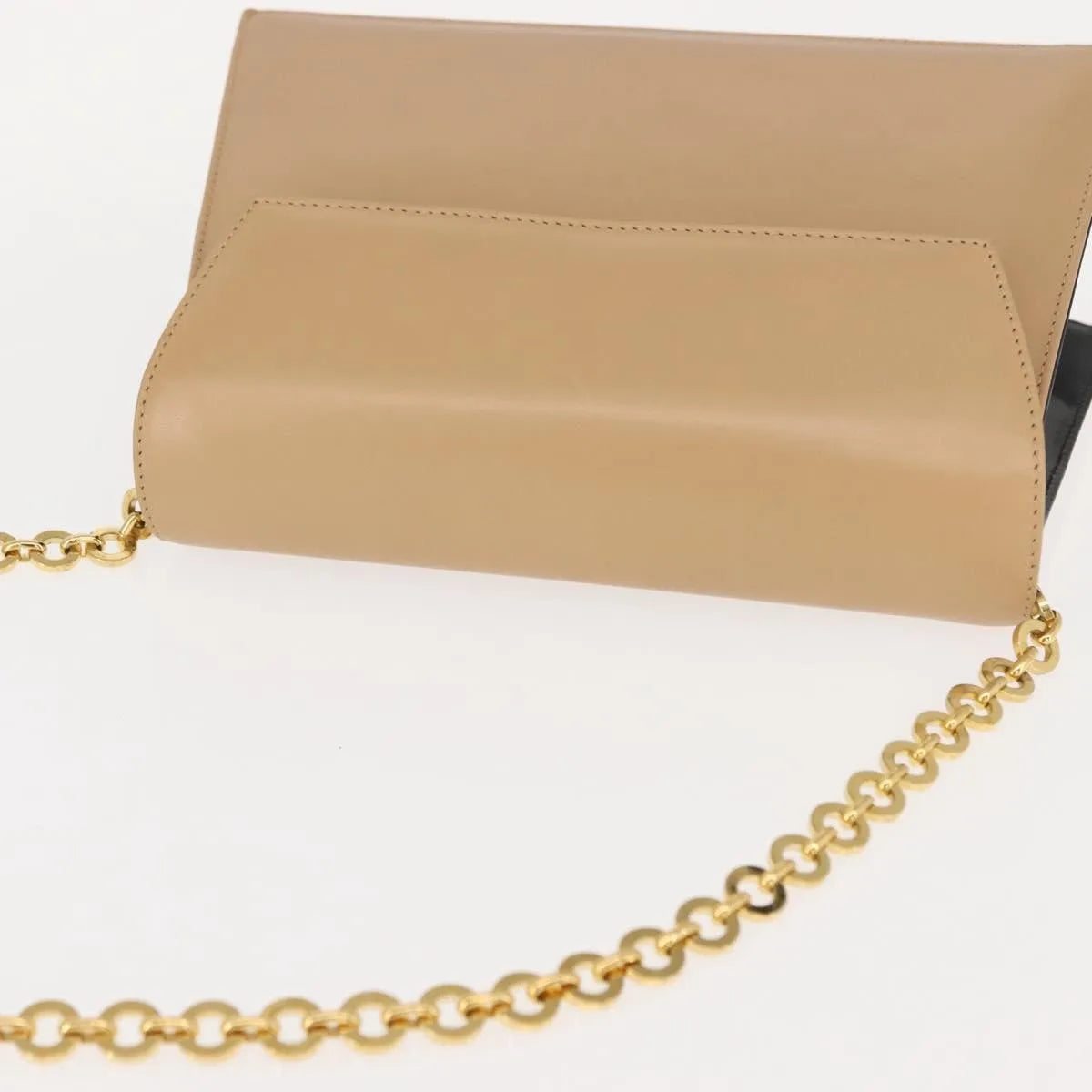 Salvatore Ferragamo Vintage Flap Leather Beige Leather Shoulder Bag Bag (Pre-Owned)