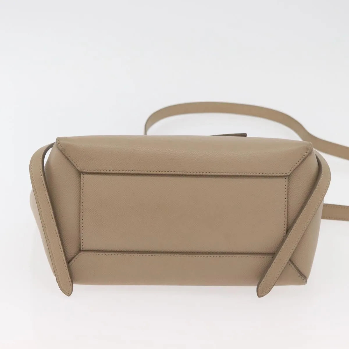 Celine Belt Calfskin Beige Leather Handbag (Pre-Owned)