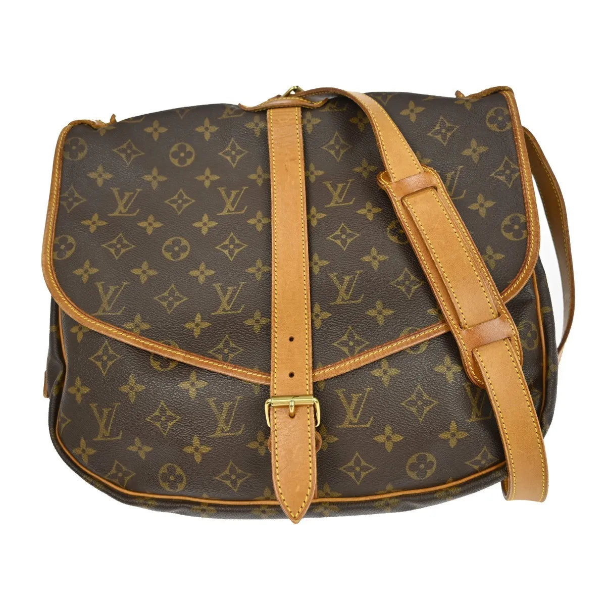 Louis Vuitton Saumur Monogram Canvas Brown Canvas Shoulder Bag Bag (Pre-Owned)