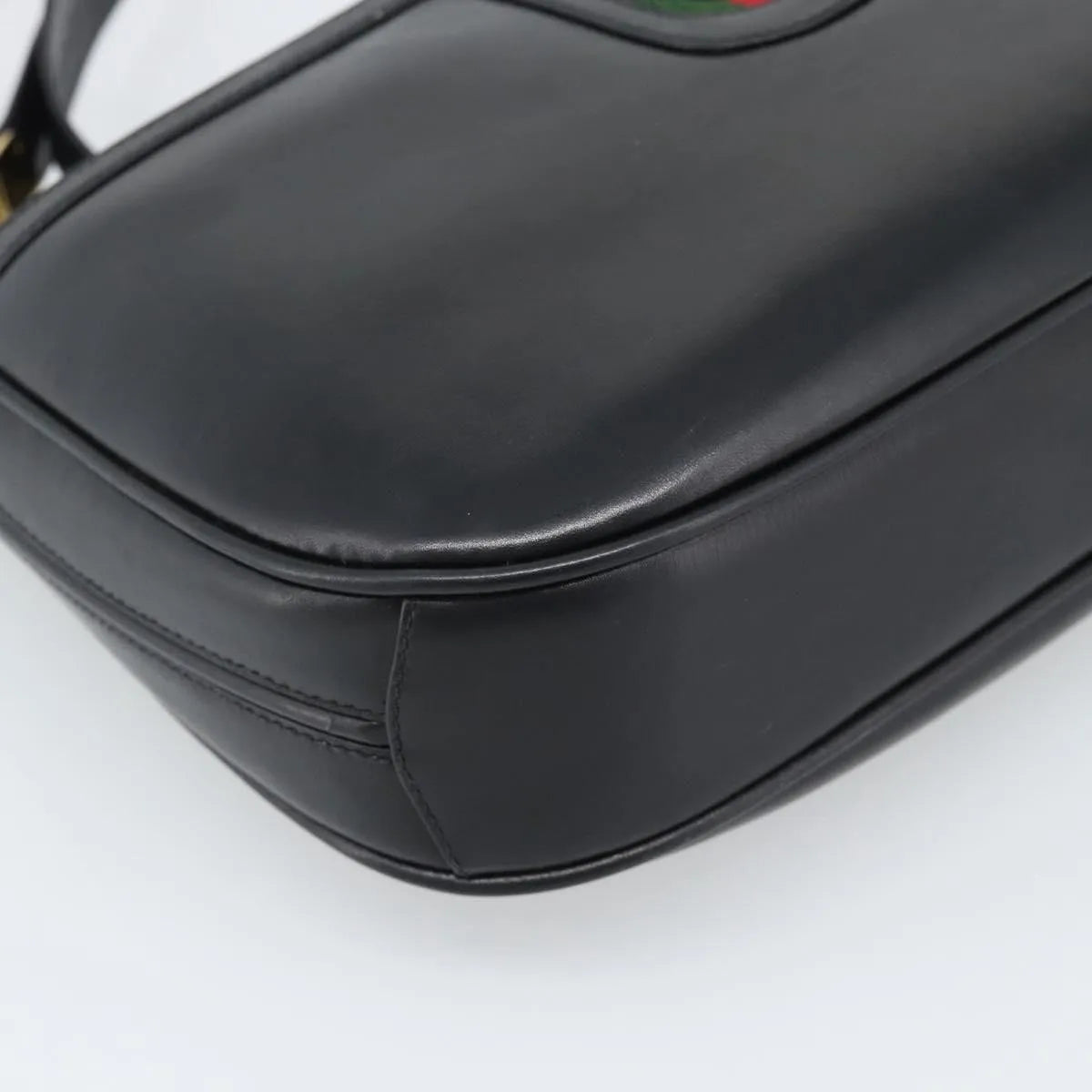 Gucci Vintage Horsebit Leather Black Leather Shoulder Bag Bag (Pre-Owned)