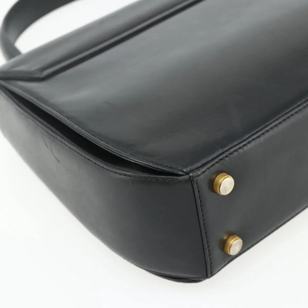 Salvatore Ferragamo Gancini Leather Black Leather Handbag (Pre-Owned)