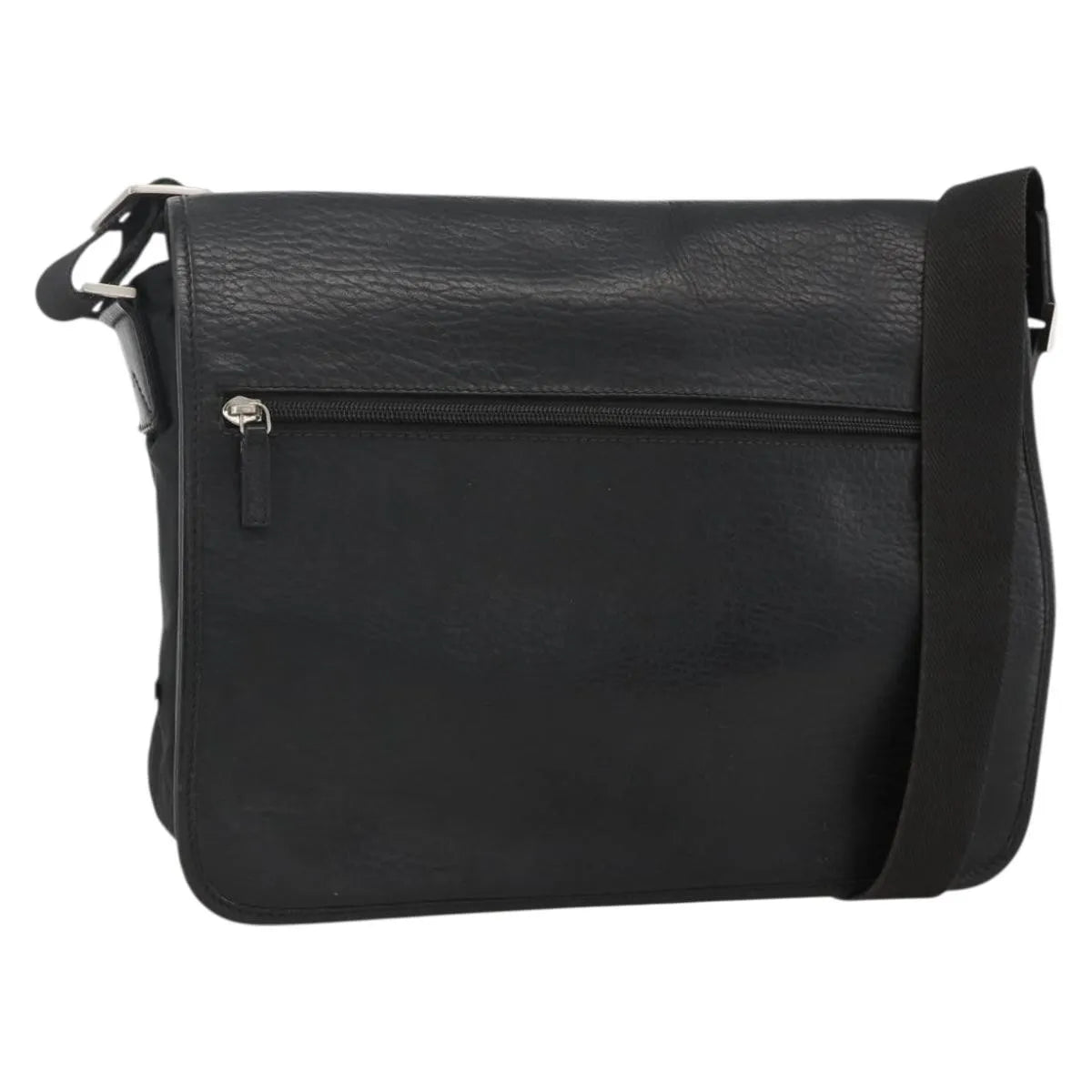 Salvatore Ferragamo Vintage Leather Black Nylon Shoulder Bag Bag (Pre-Owned)