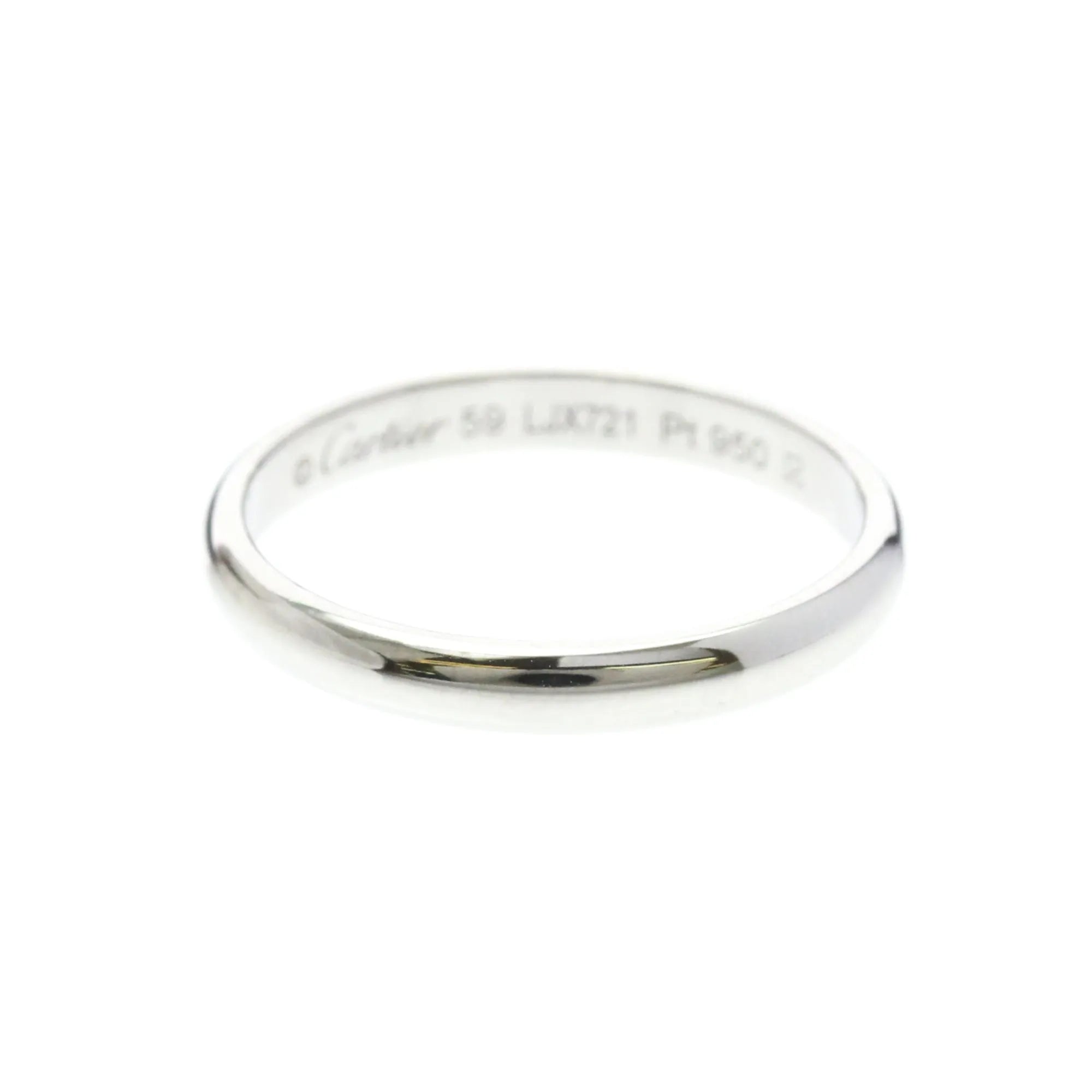 Cartier 1895 Wedding Band Platinum Silver Platinum Ring Jewelry (Pre-Owned)
