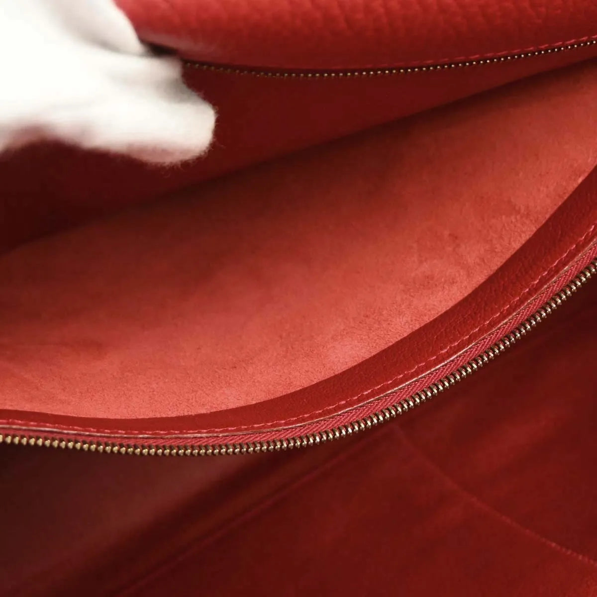 Hermes Kelly Retourne Ardennes Leather Red Leather Handbag (Pre-Owned)