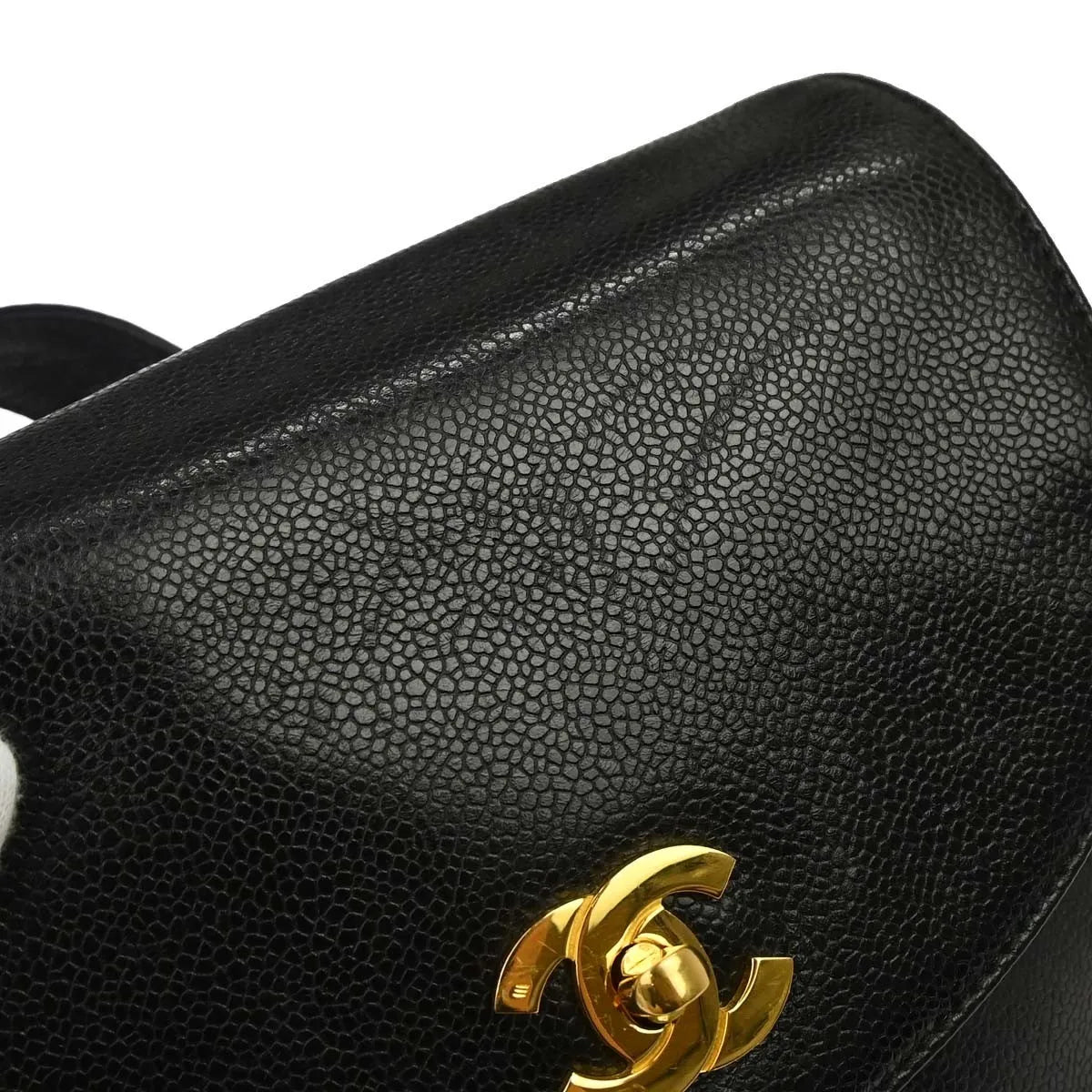 Chanel Vintage Caviar Black Leather Backpack Bag (Pre-Owned)