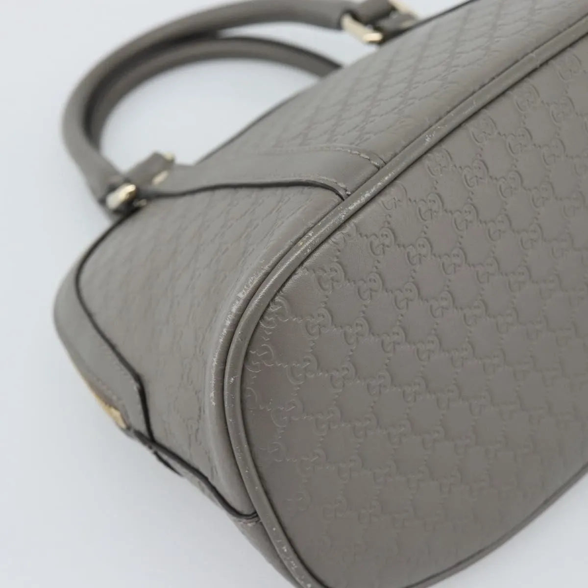 Gucci Convertible Dome Satchel Microguccissima Leather Gray Leather Handbag (Pre-Owned)