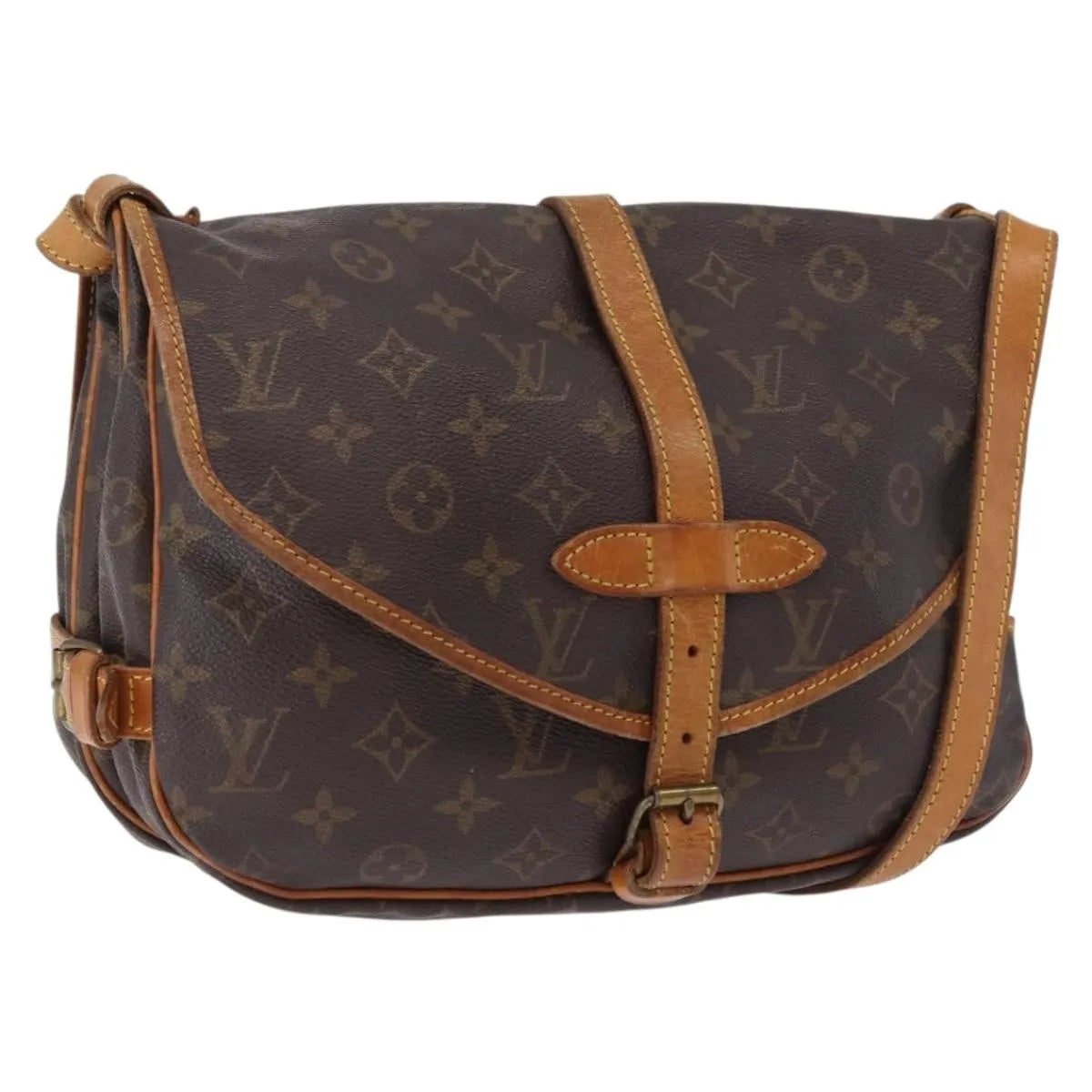 Louis Vuitton Saumur Canvas Brown Canvas Shoulder Bag Bag (Pre-Owned)