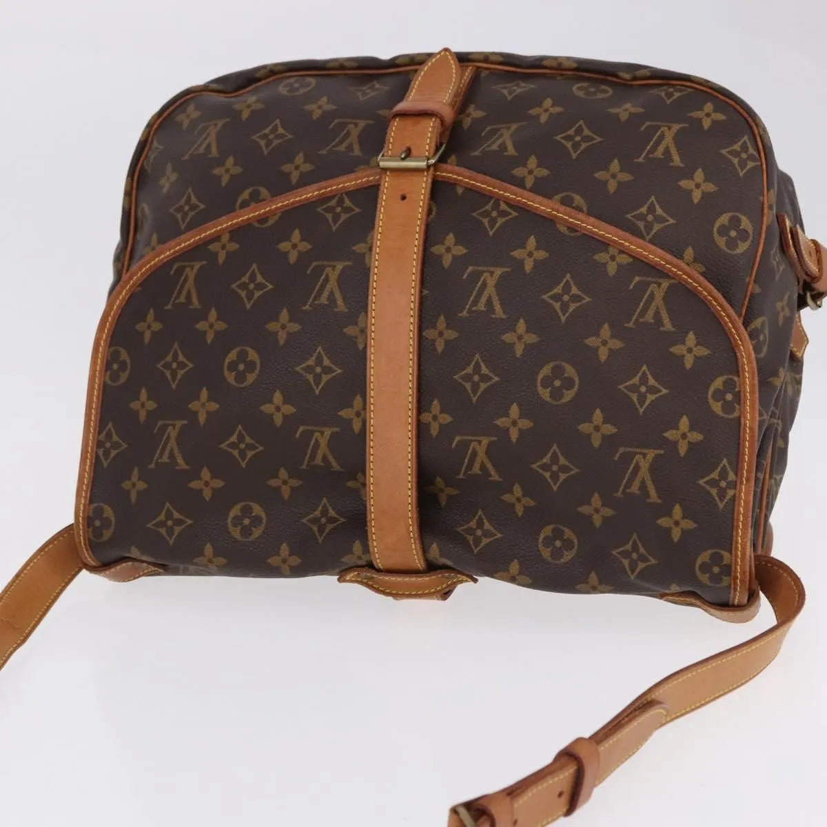 Louis Vuitton Saumur Monogram Brown Canvas Shoulder Bag Bag (Pre-Owned)