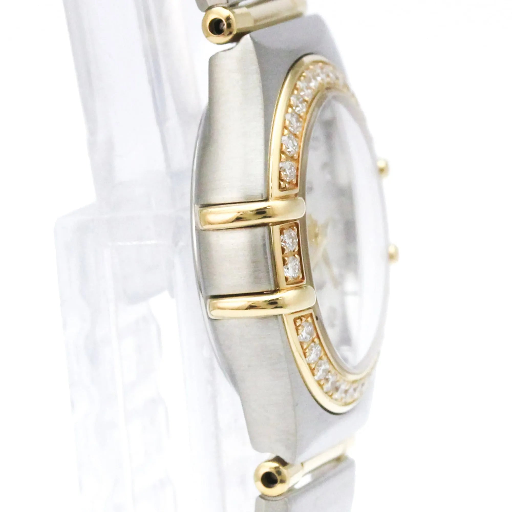 Omega Constellation Quartz Stainless Steel And Yellow Gold With Diamond Bezel And Markers And Mother Of Pearl Watch (Pre-Owned)