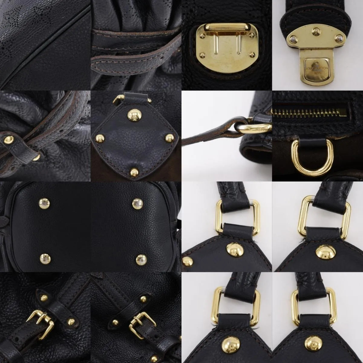 Louis Vuitton L Hobo Mahina Leather Black Leather Tote Bag Bag (Pre-Owned)