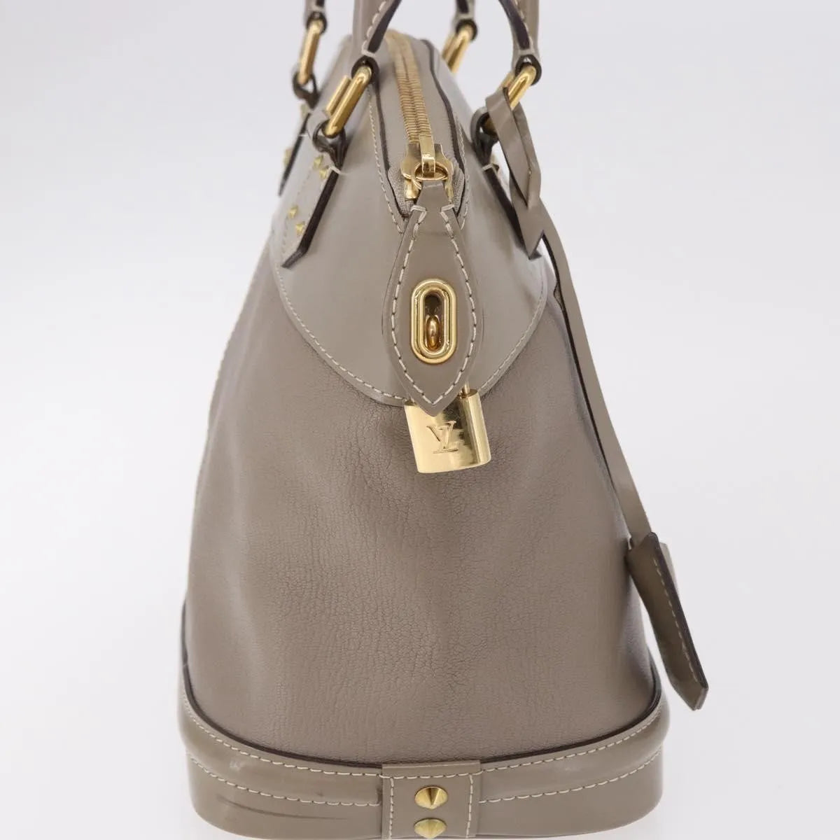 Louis Vuitton Suhali Lockit Leather Gray Leather Handbag (Pre-Owned)
