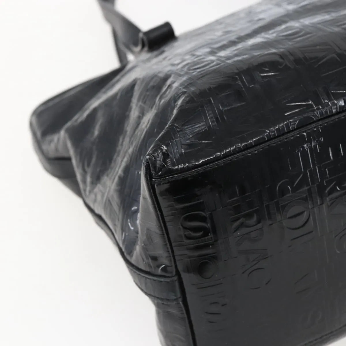 Salvatore Ferragamo Vintage Patent Leather Black Patent_Leather Tote Bag Bag (Pre-Owned)